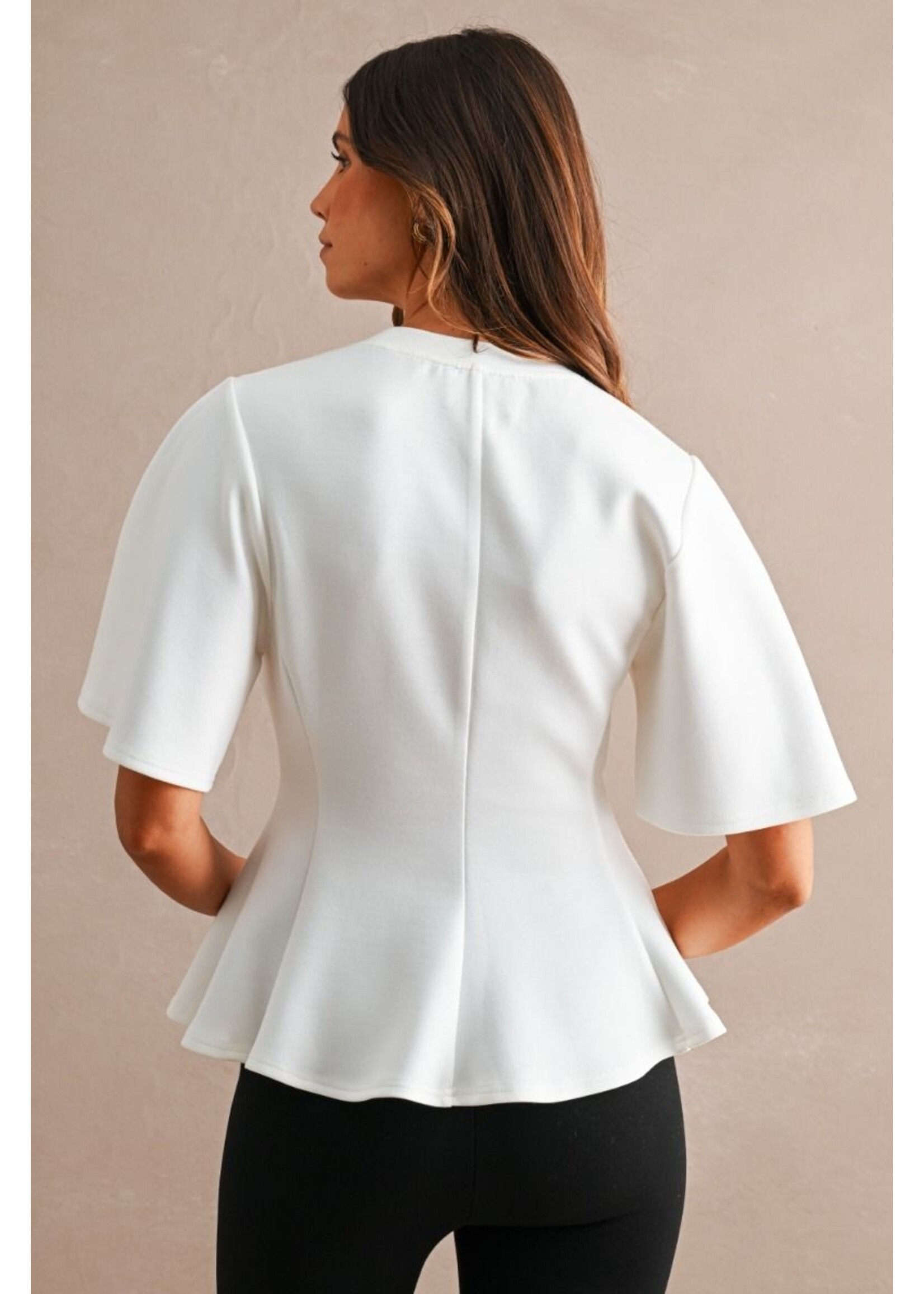Mable Scuba Peplum Top - MT2742A