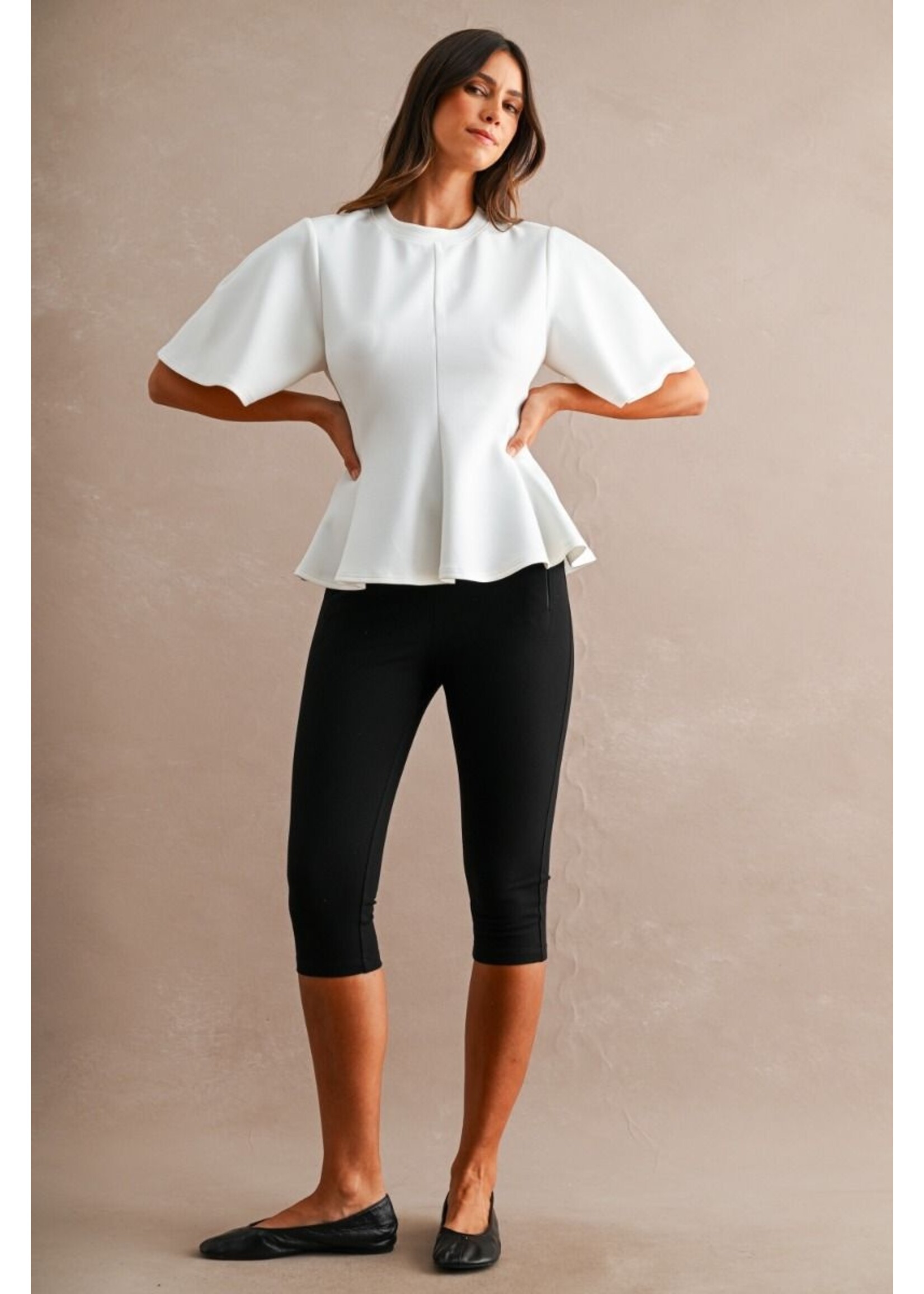 Mable Scuba Peplum Top - MT2742A