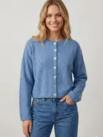 Dreamers Knit Button Up Crewneck - Y9414-R