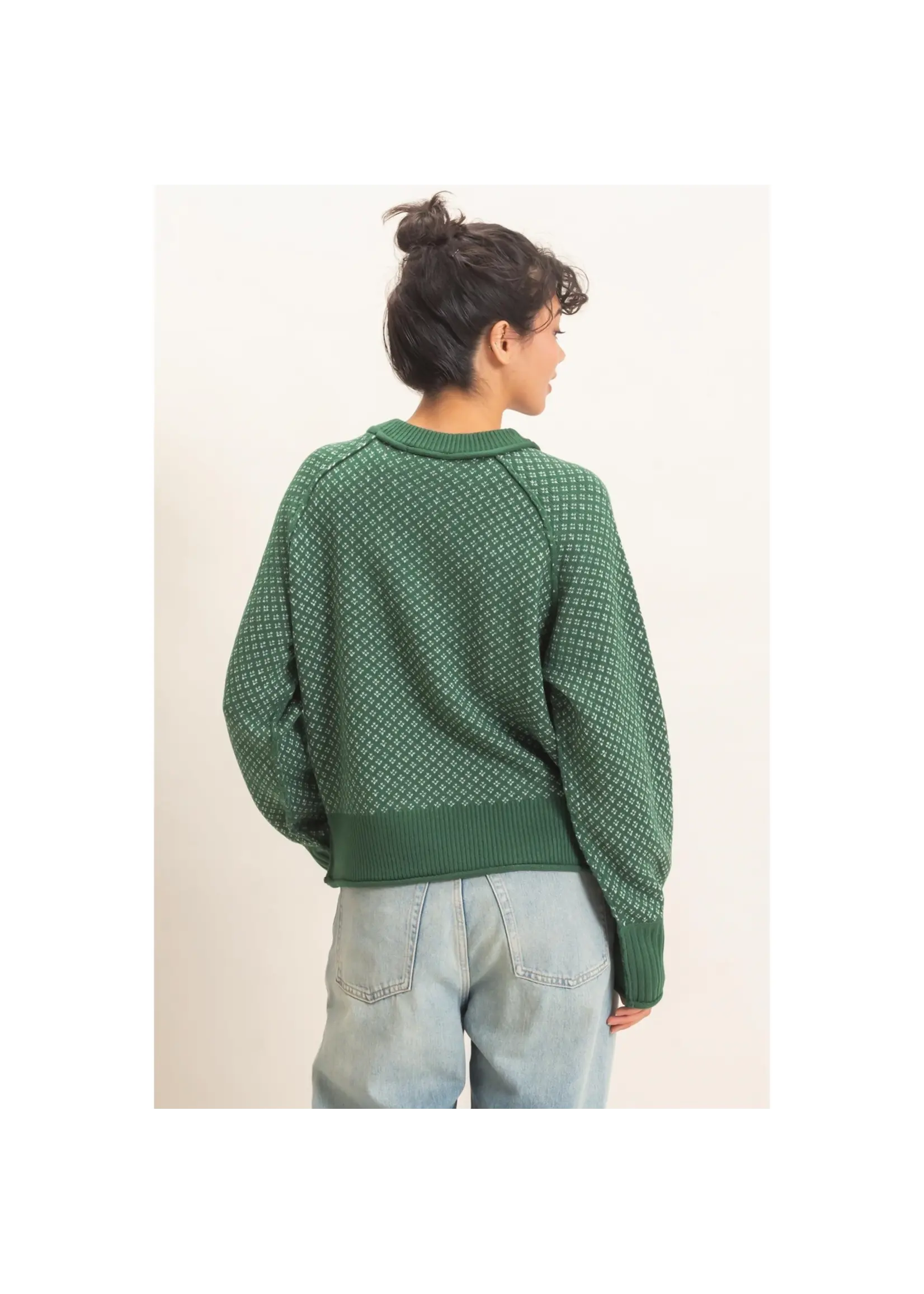 HYFVE Patterned Mock Neck Sweater - DZ26E949