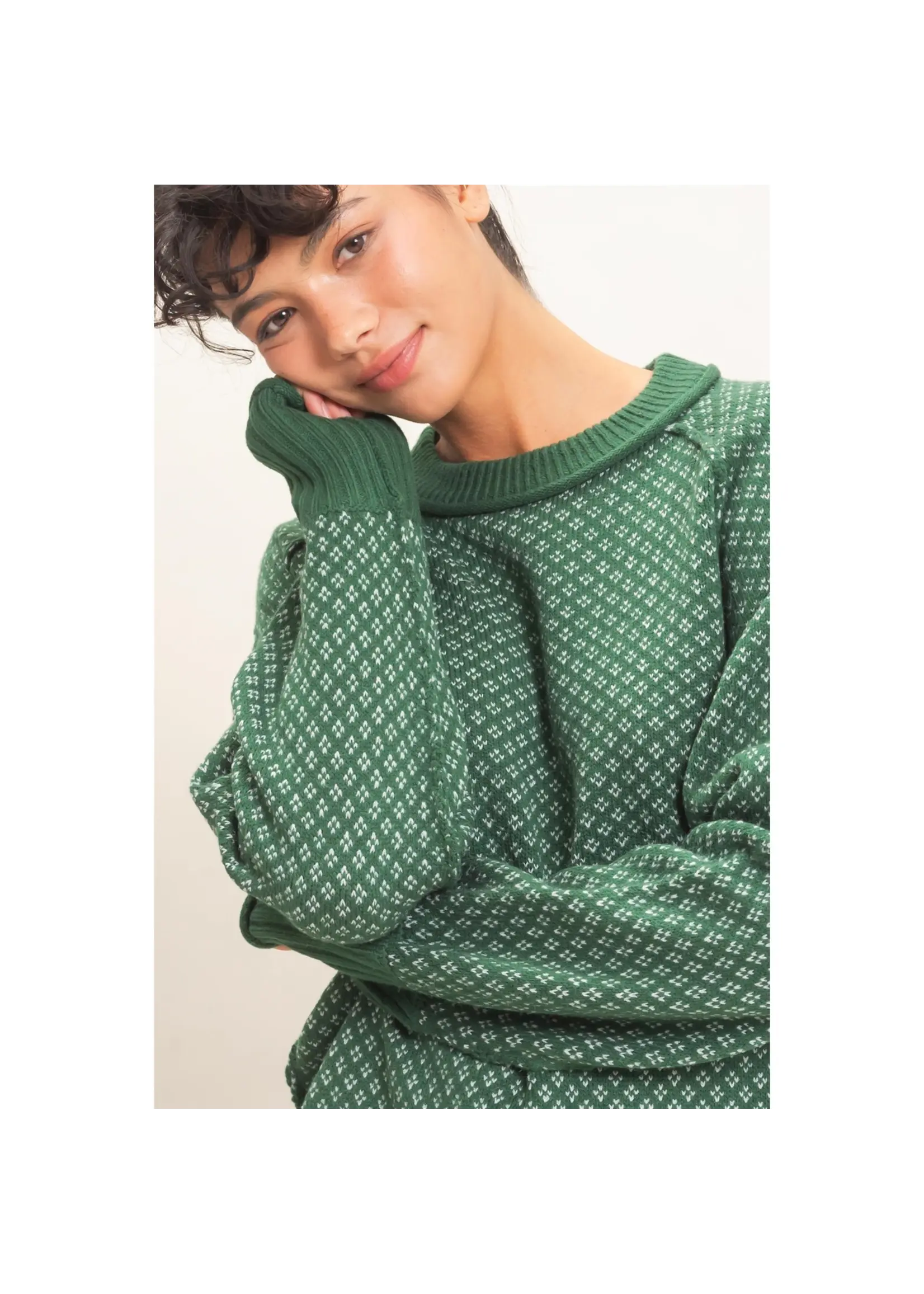 HYFVE Patterned Mock Neck Sweater - DZ26E949