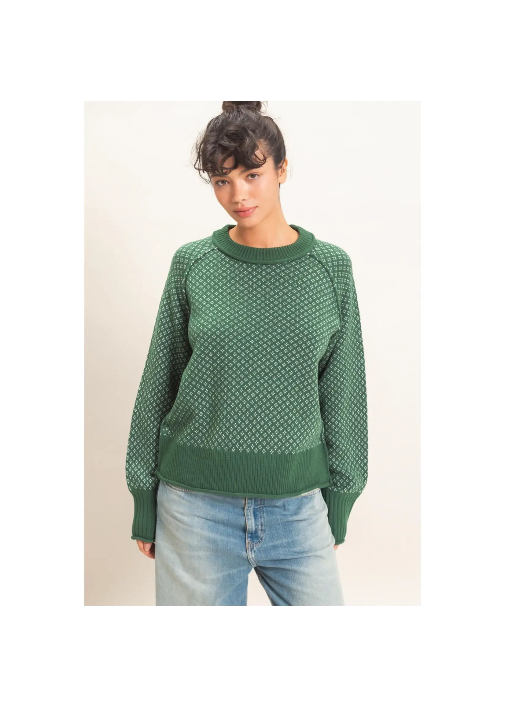 HYFVE Patterned Mock Neck Sweater - DZ26E949