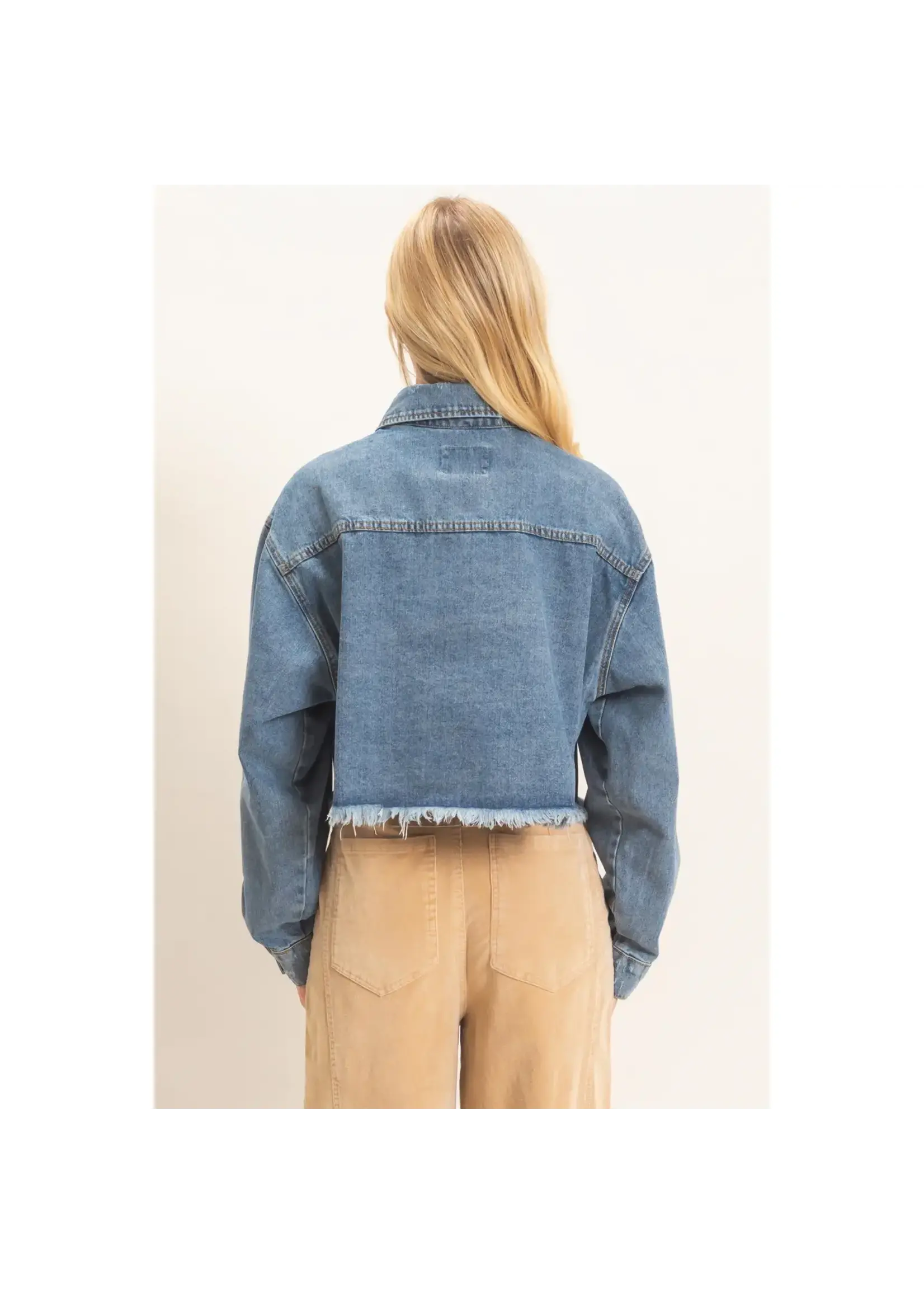 HYFVE Frayed Hem Denim Jacket - HF26E230