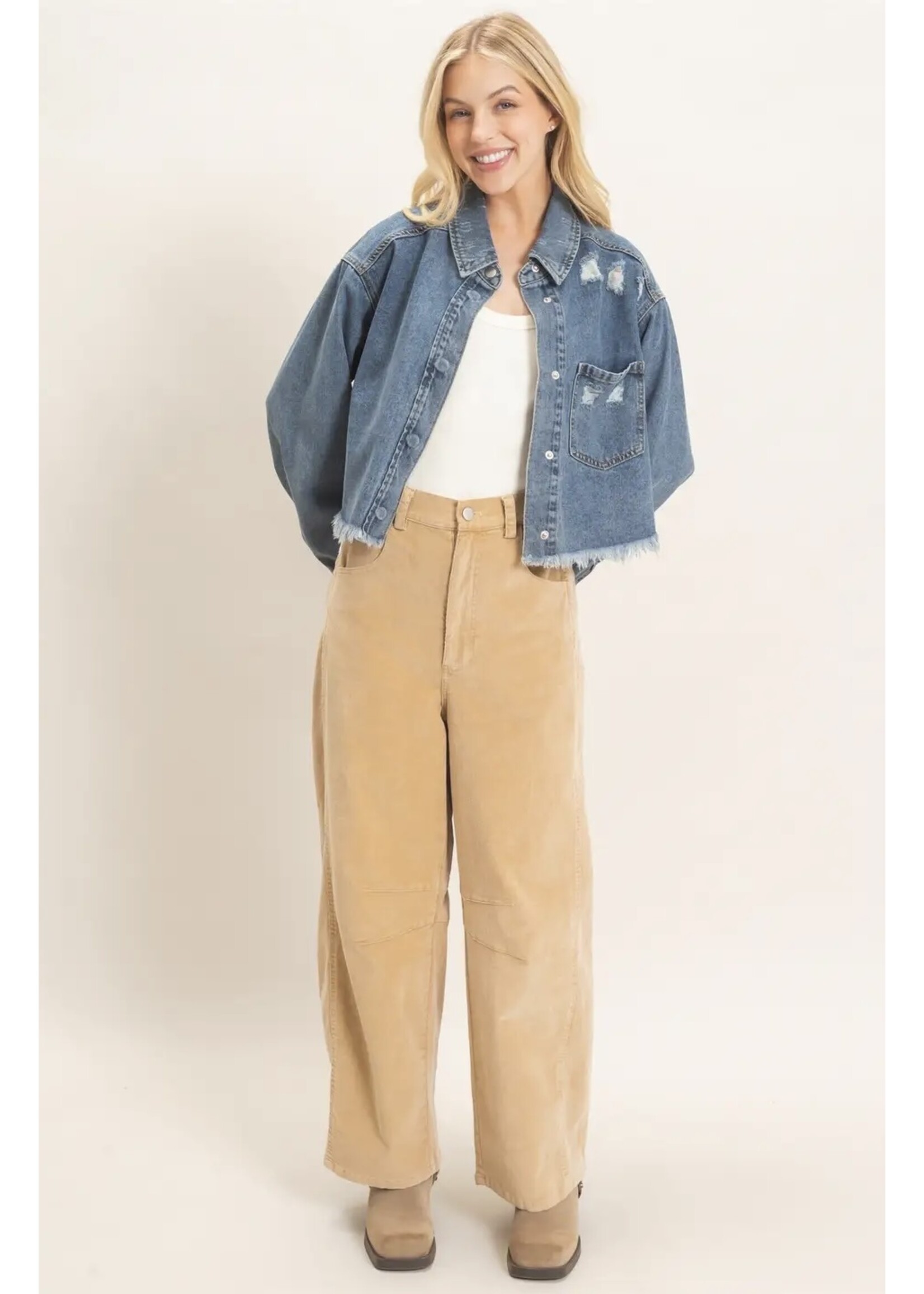 HYFVE Frayed Hem Denim Jacket - HF26E230