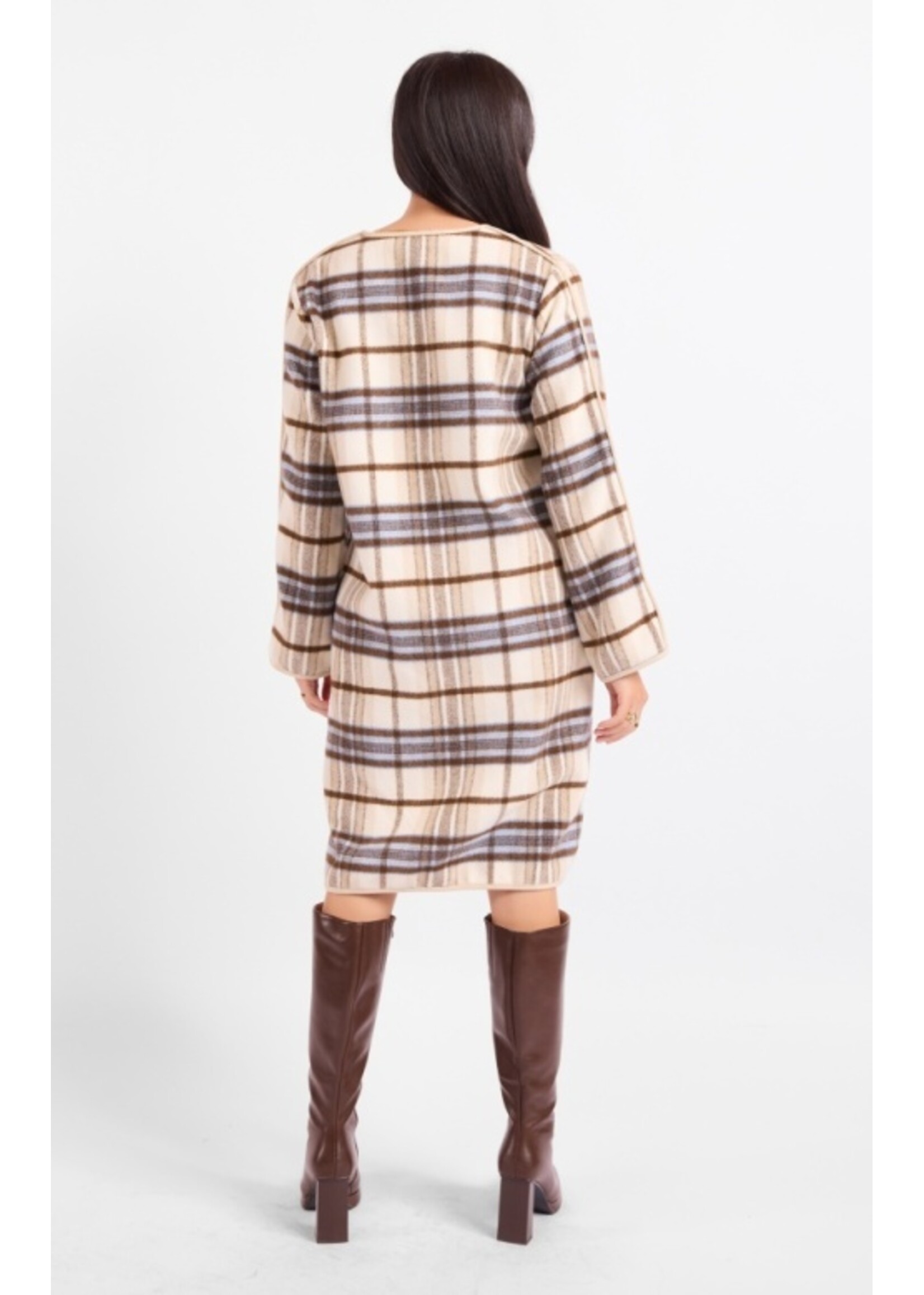 Sadie & Sage Anna Plaid Brushed Coat - AJ3531