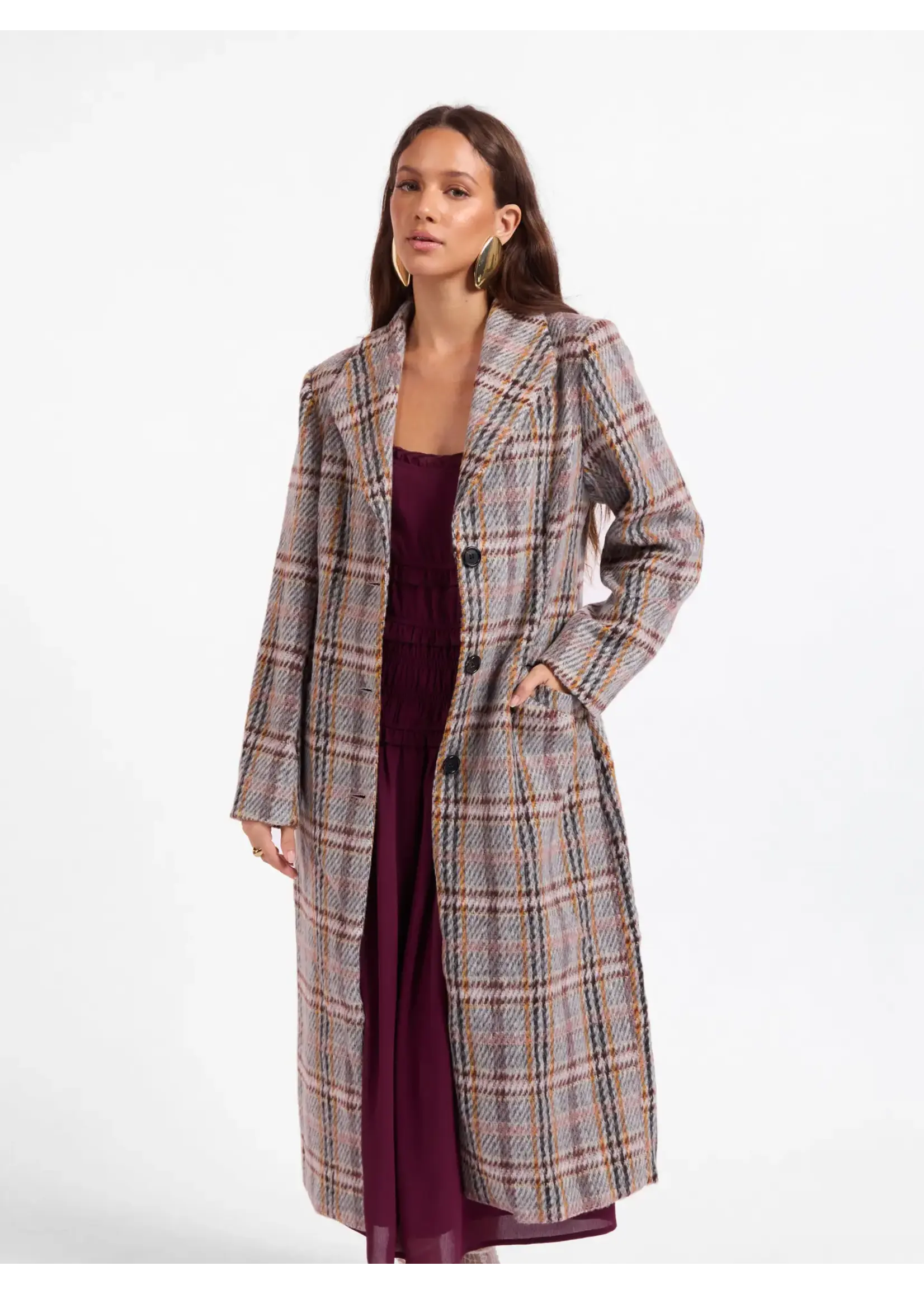 Sage The Label Flower Bed Plaid Coat - LJ3579