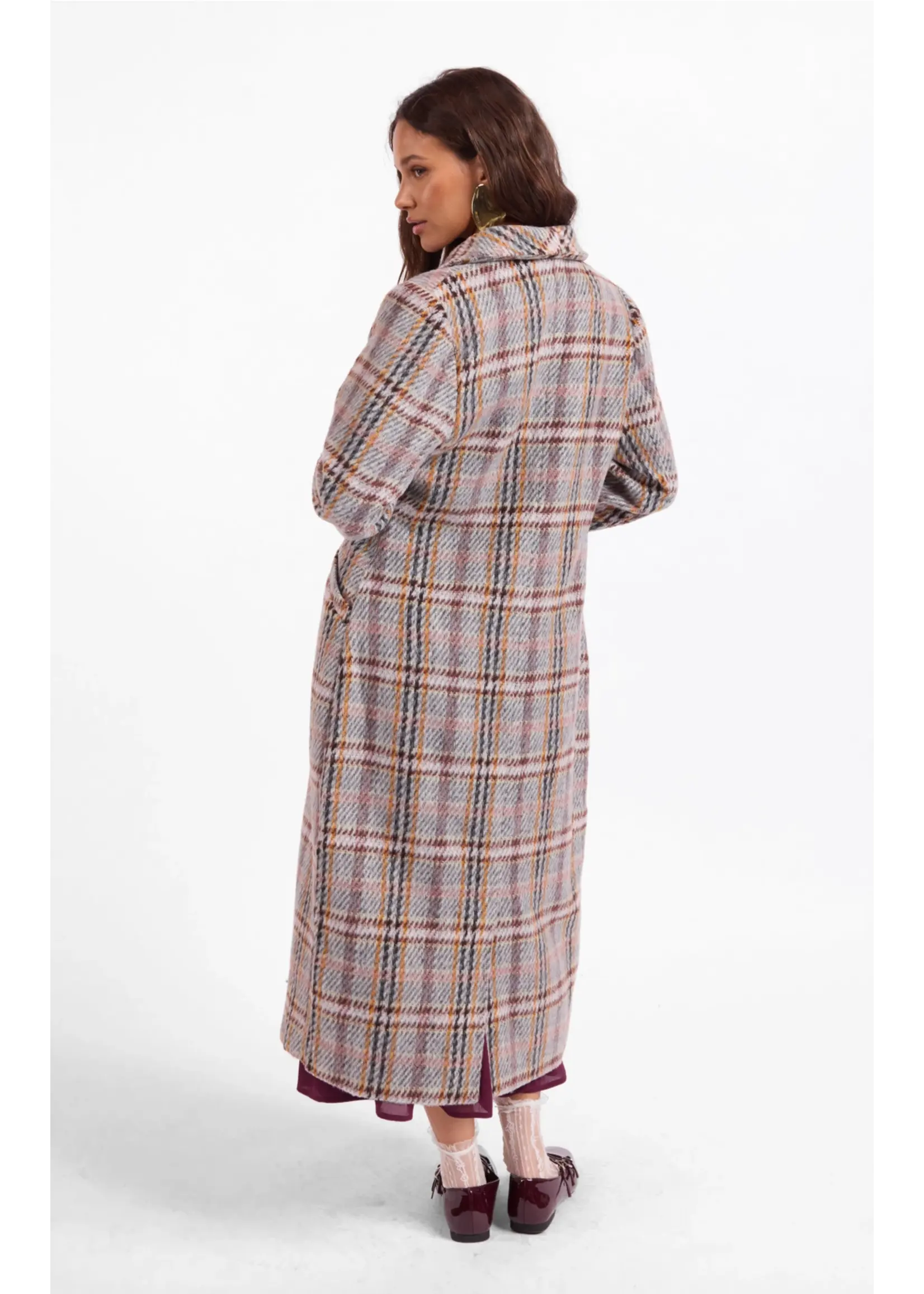 Sage The Label Flower Bed Plaid Coat - LJ3579
