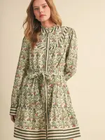 &Merci Floral Mini Dress w/ Collar - MDR5271