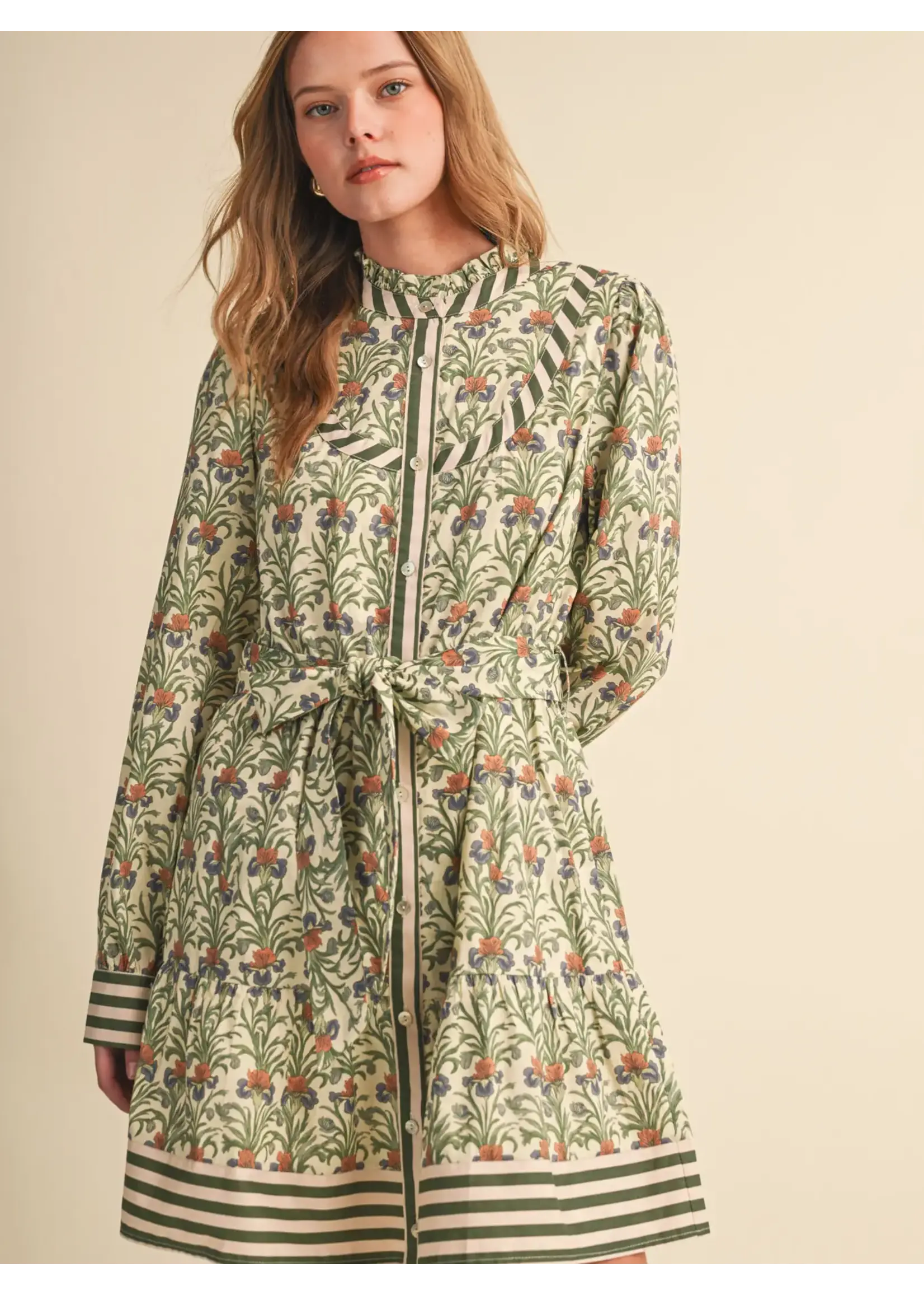 &Merci Floral Mini Dress w/ Collar - MDR5271
