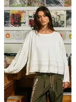 Bucketlist Lace Hem Cotton Pullover - IT3125