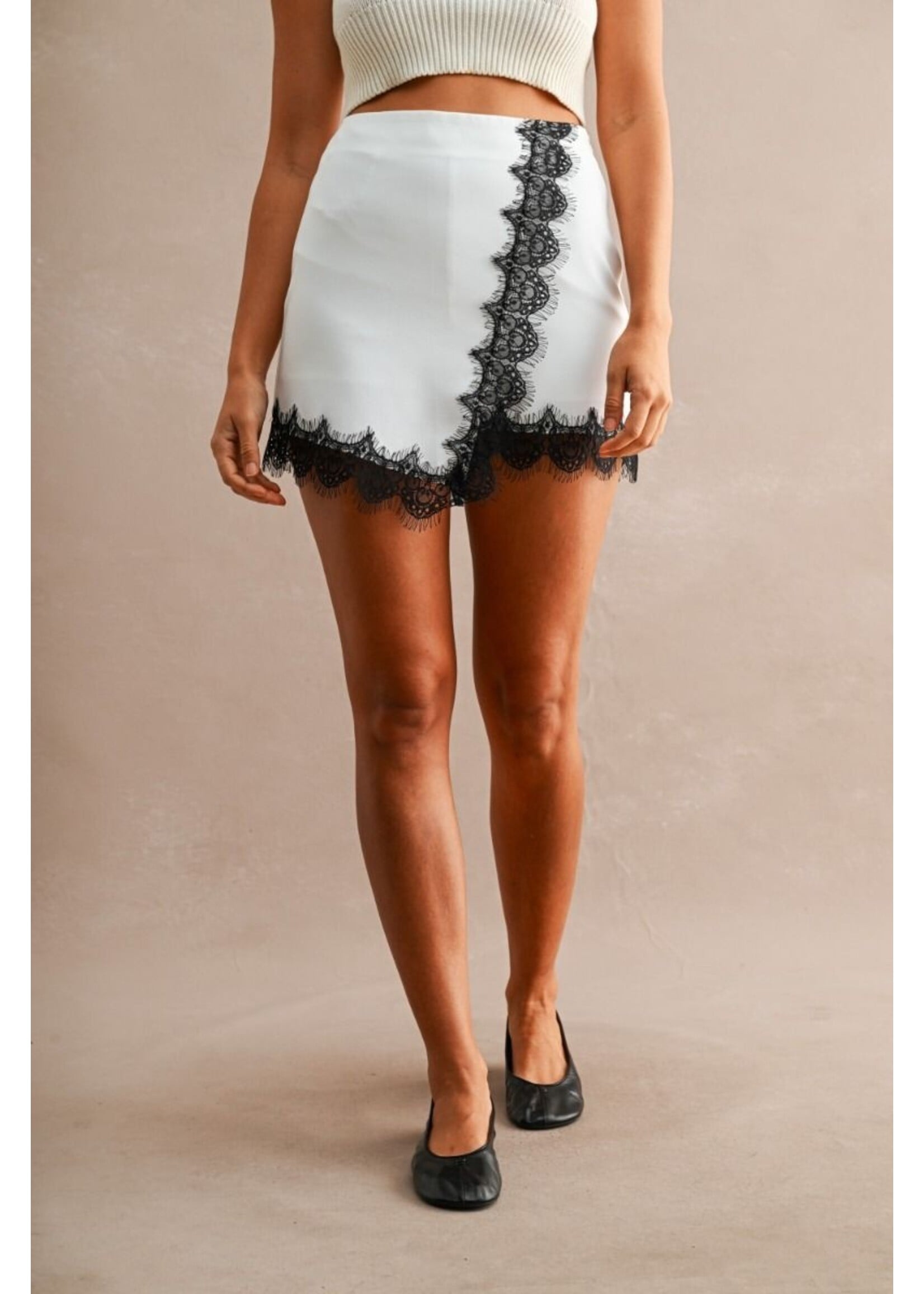 Luvee Lace Hem Wrap Skort - LP6136