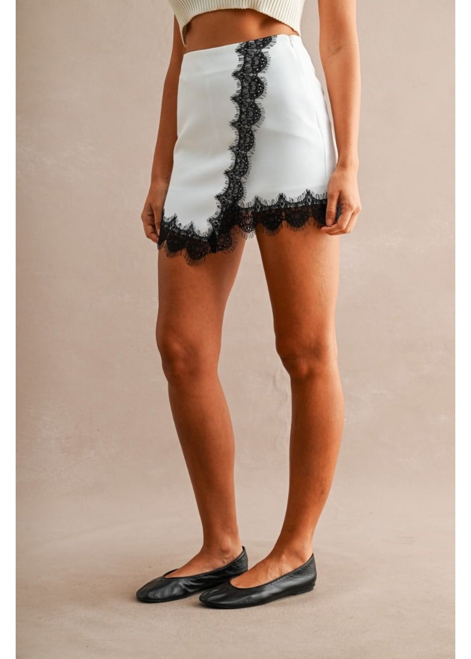 Luvee Lace Hem Wrap Skort - LP6136