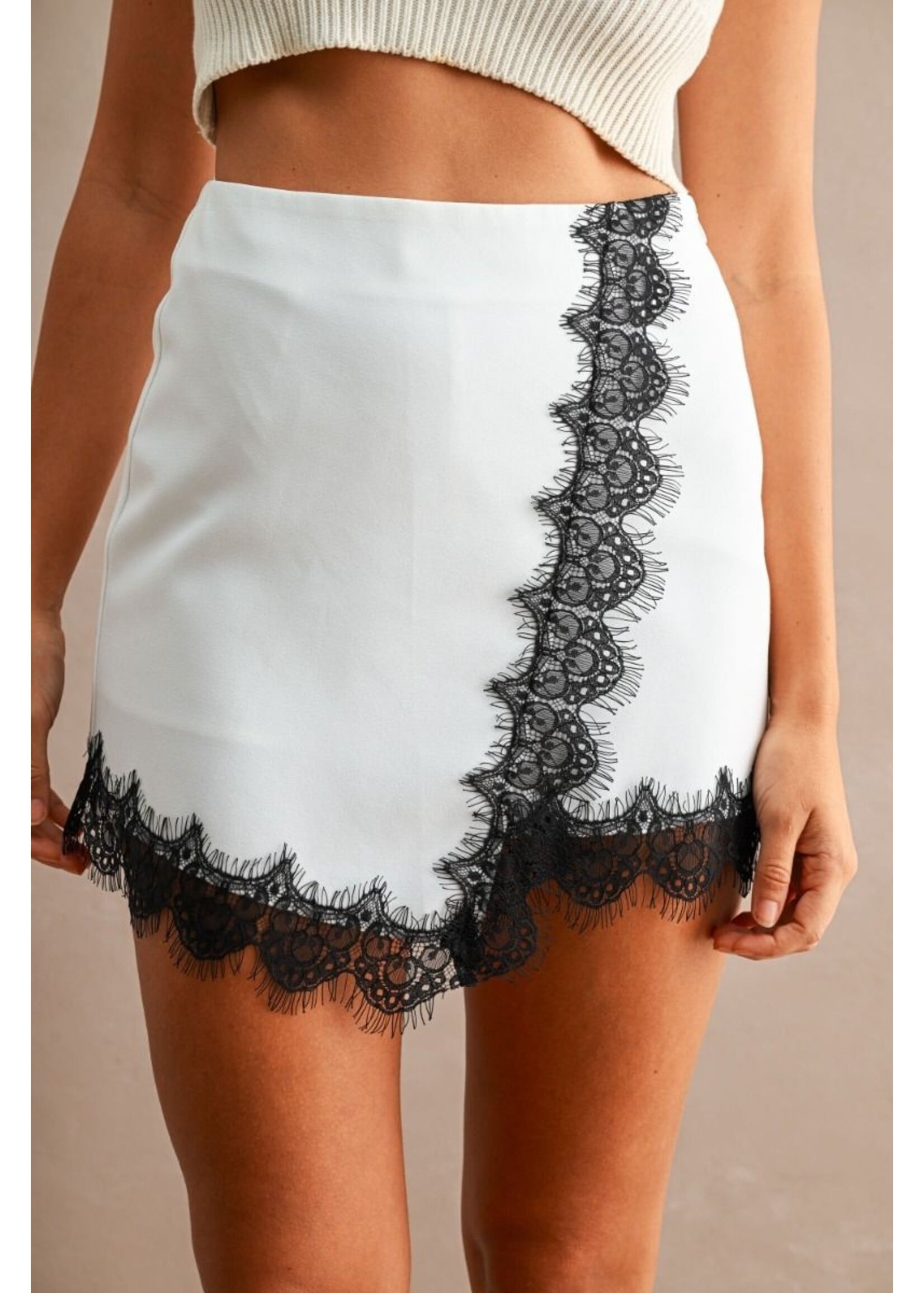 Luvee Lace Hem Wrap Skort - LP6136