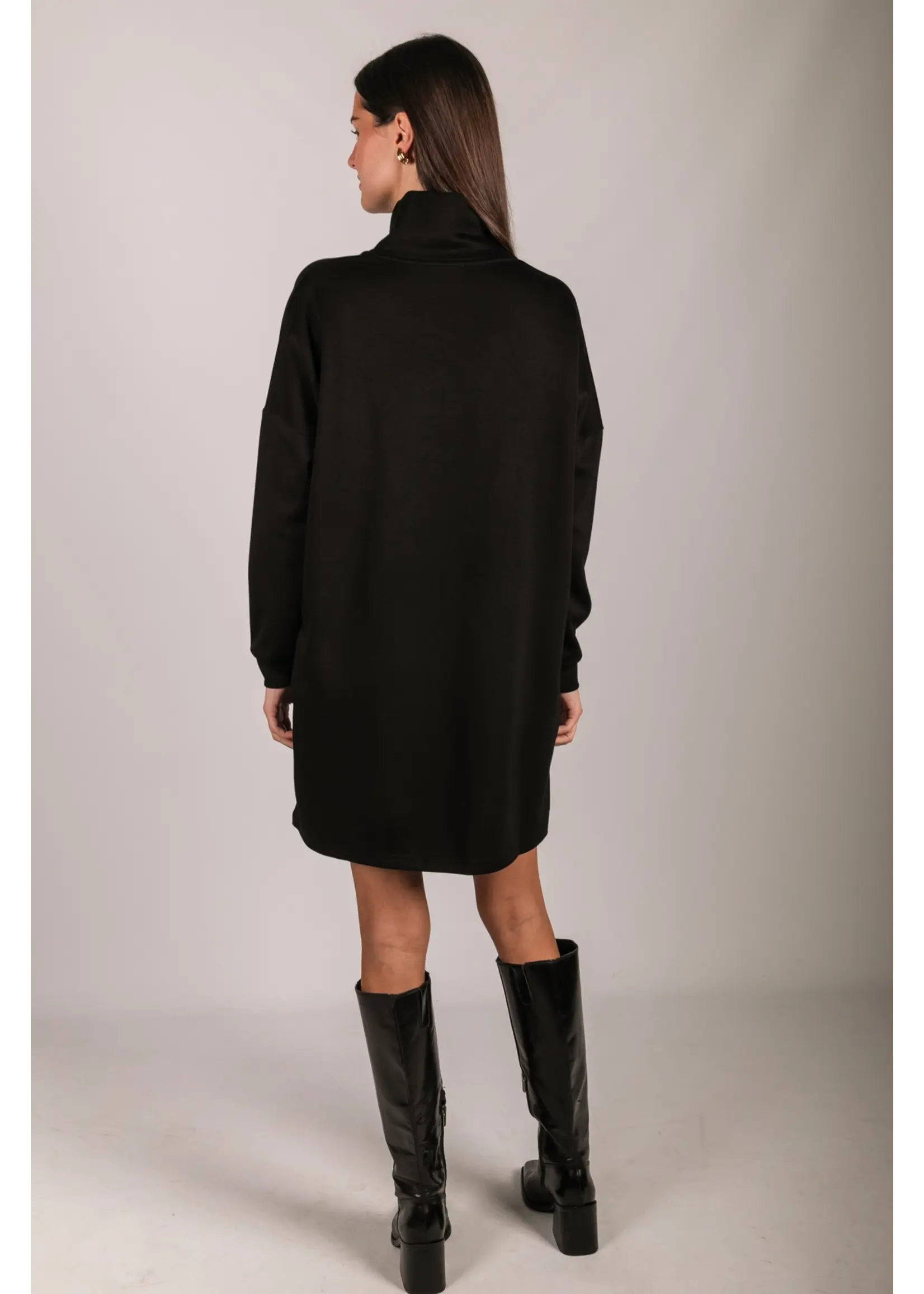 Before You Collection P. Cill Butter Modal LS Mockneck Mini Dress - PD30174-C