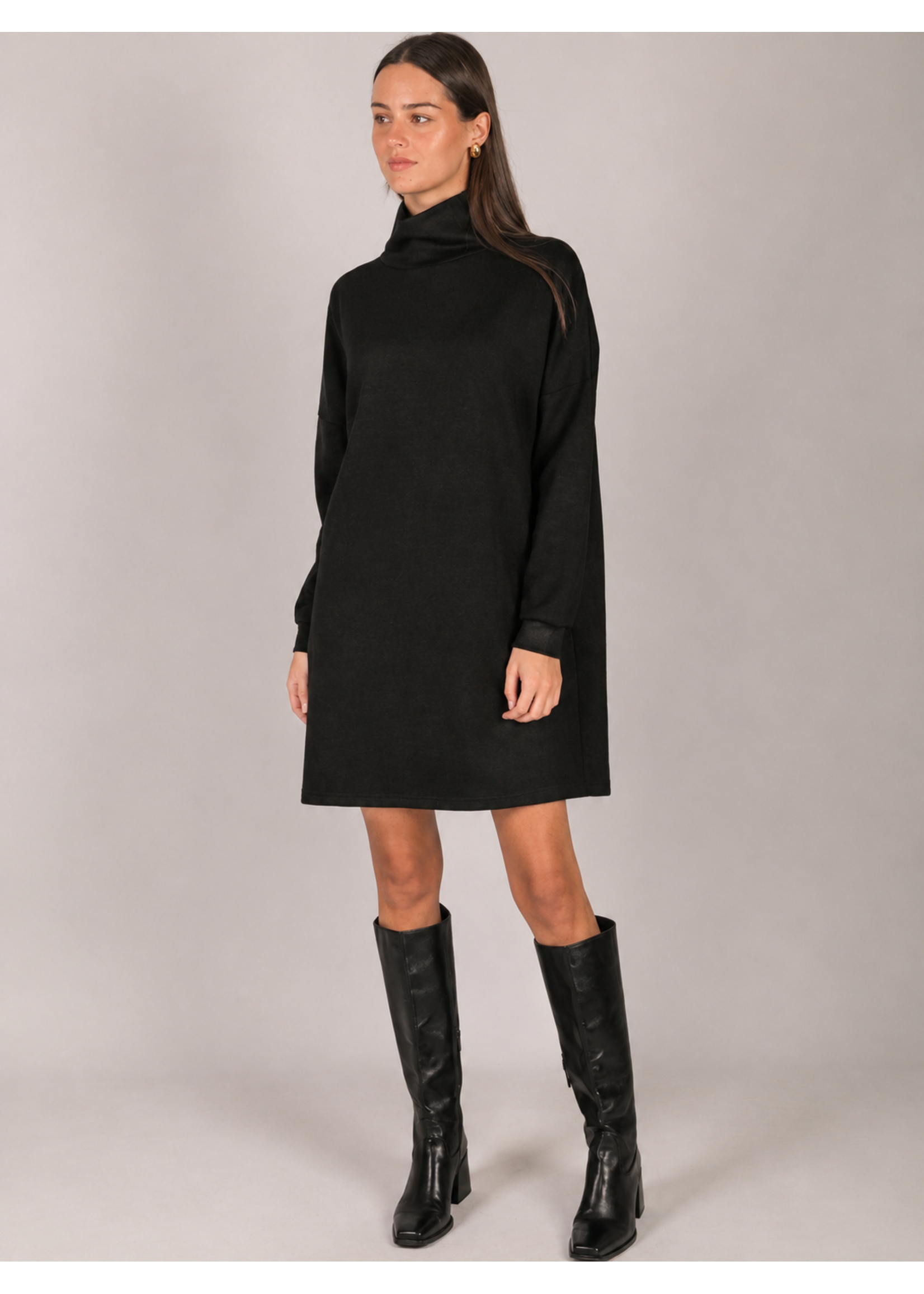 Before You Collection P. Cill Butter Modal LS Mockneck Mini Dress - PD30174-C