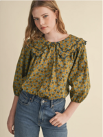&Merci Scallop Collar Print Blouse - MTP4964