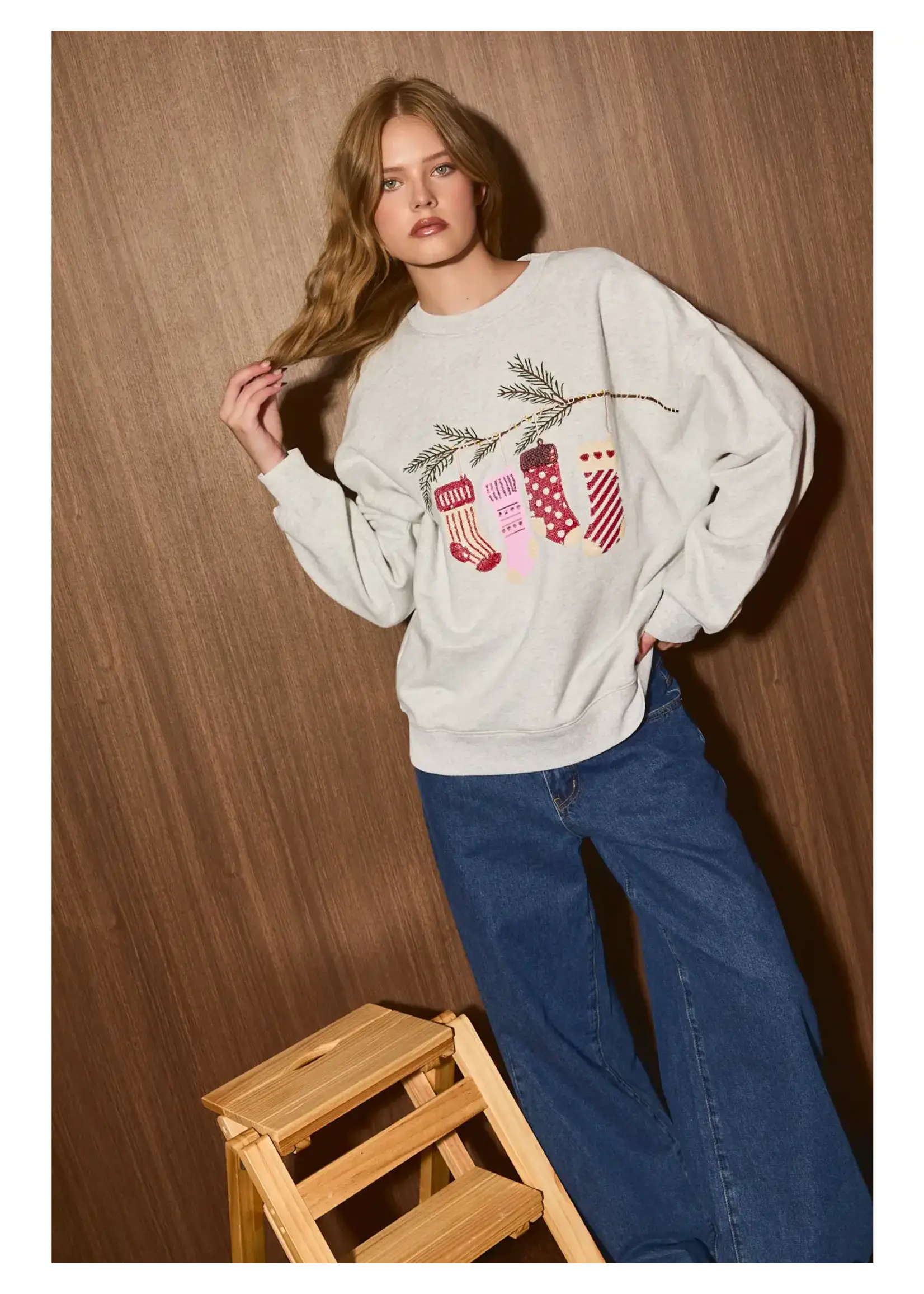 LeLis Christmas Stocking Sweatshirt - PT7286-9