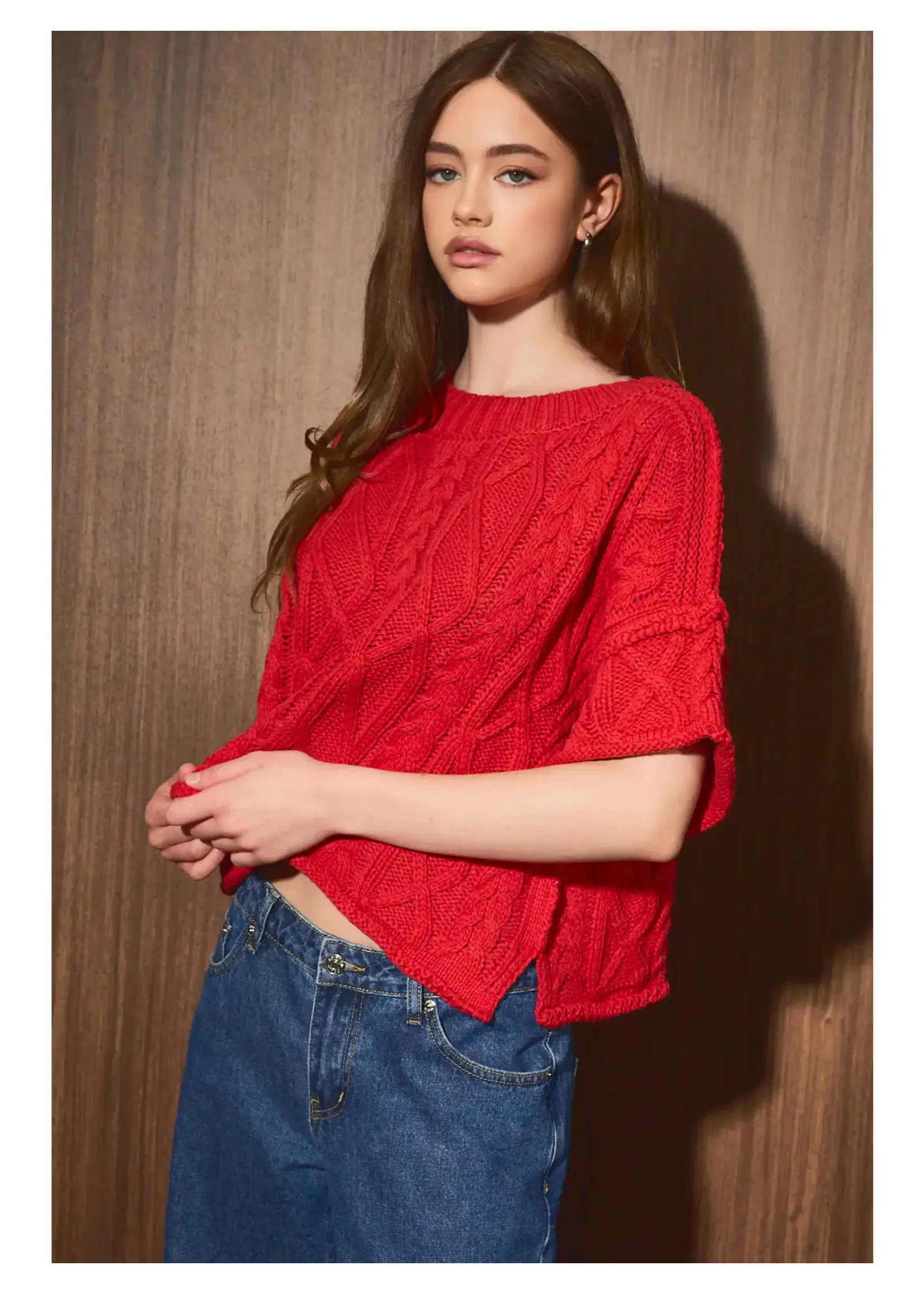 LeLis Round Neck Short Sleeve Knit Top - PWT6928