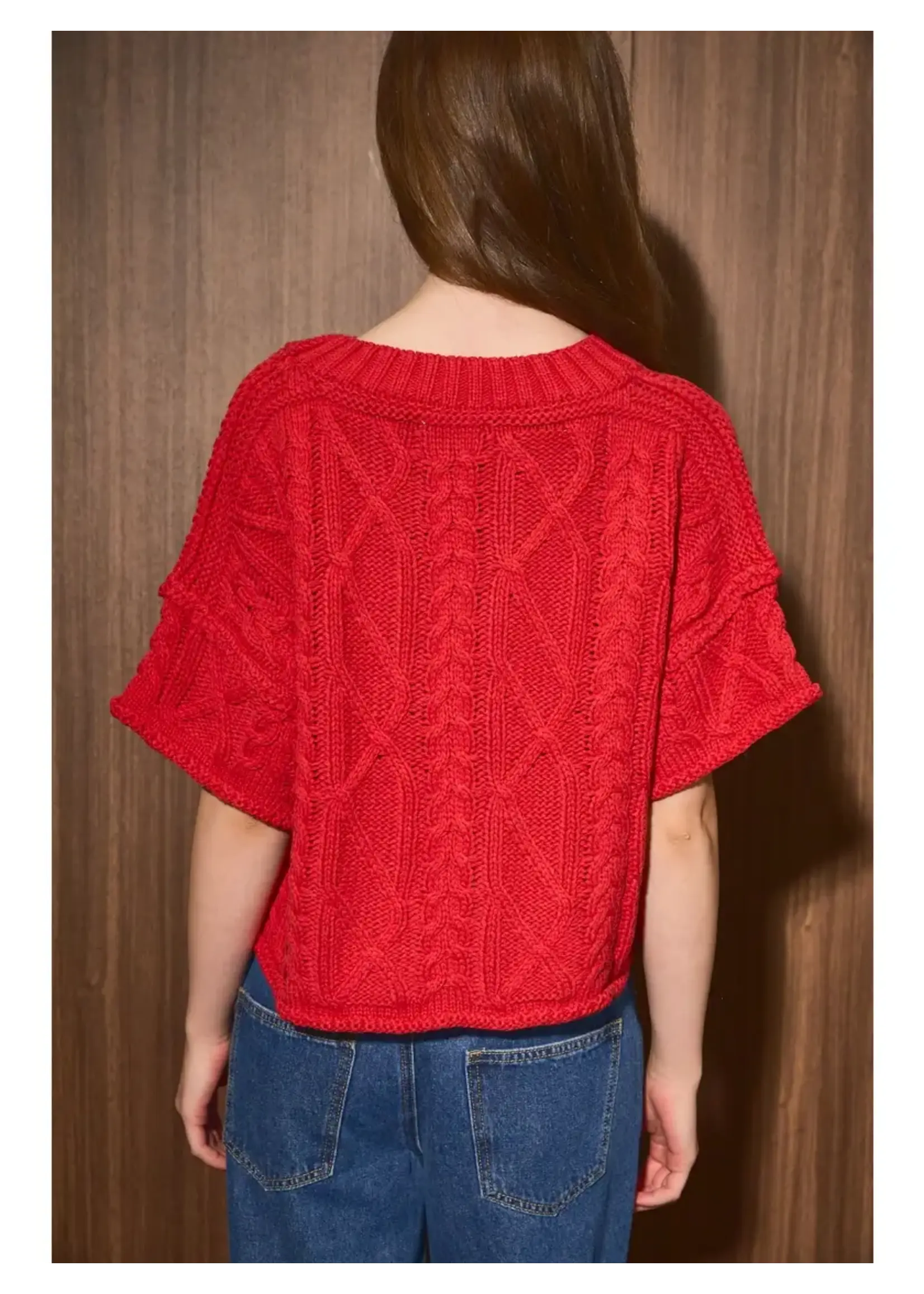 LeLis Round Neck Short Sleeve Knit Top - PWT6928
