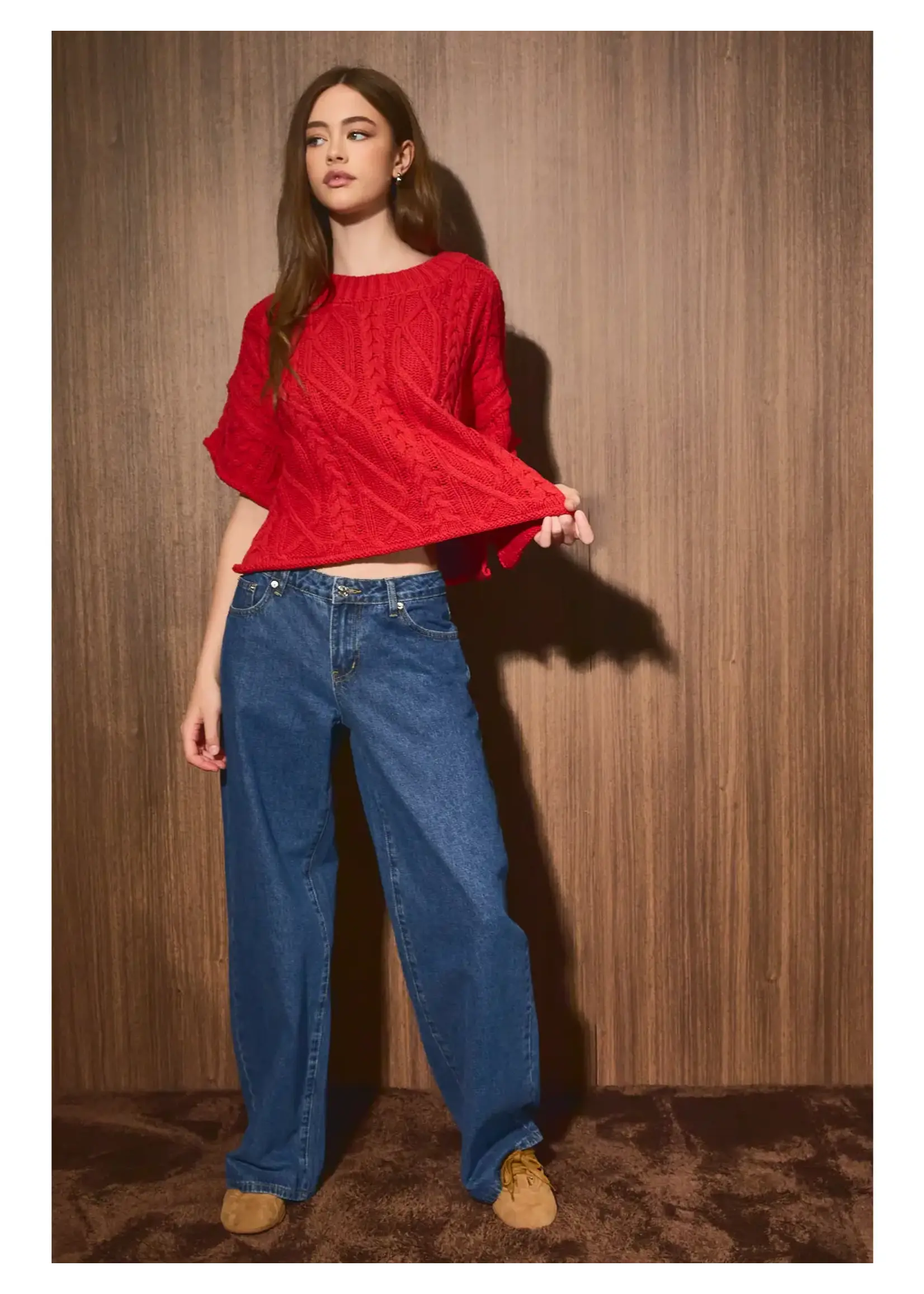 LeLis Round Neck Short Sleeve Knit Top - PWT6928