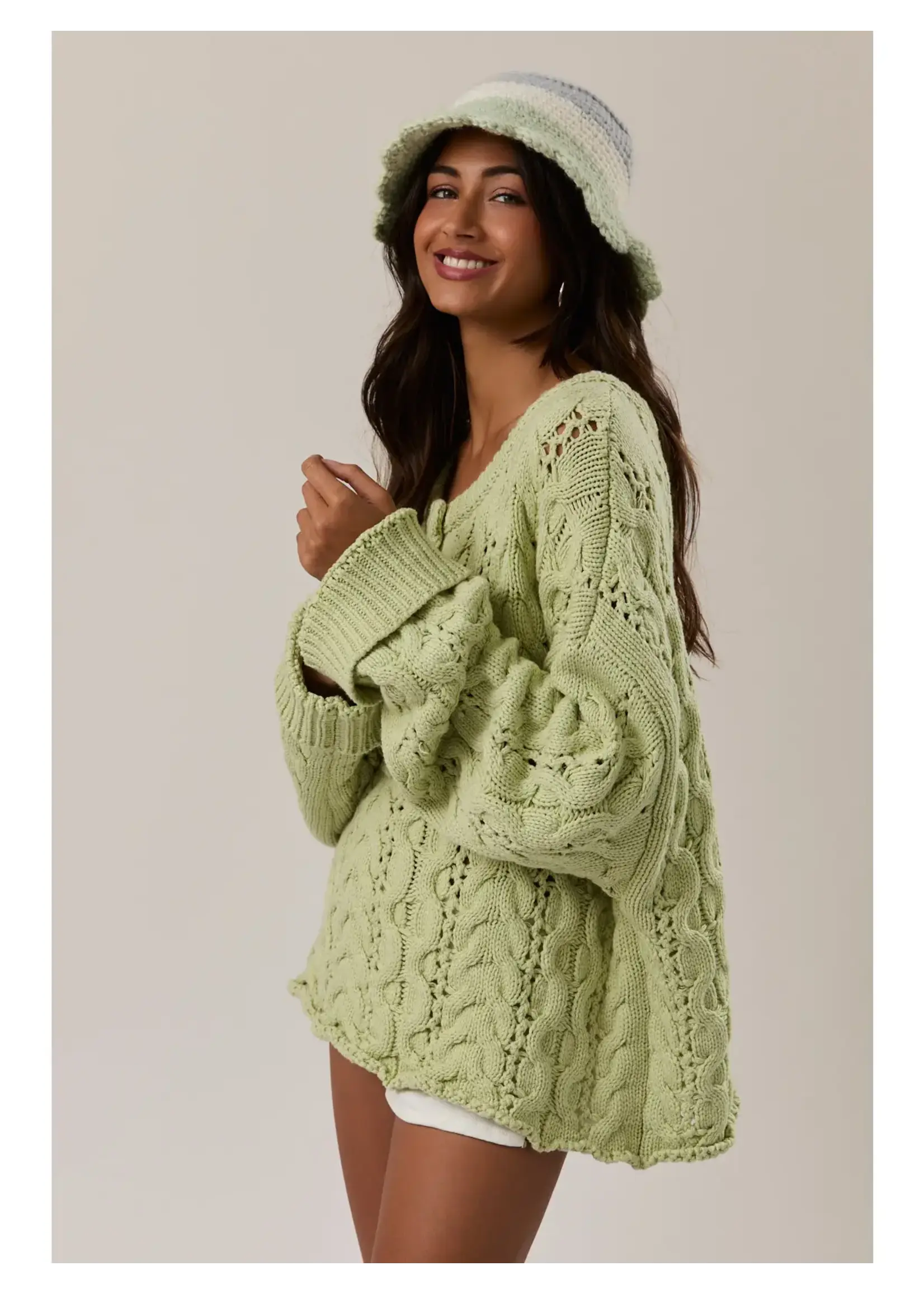 LeLis Cable Knit Sweater Top - PWT7177