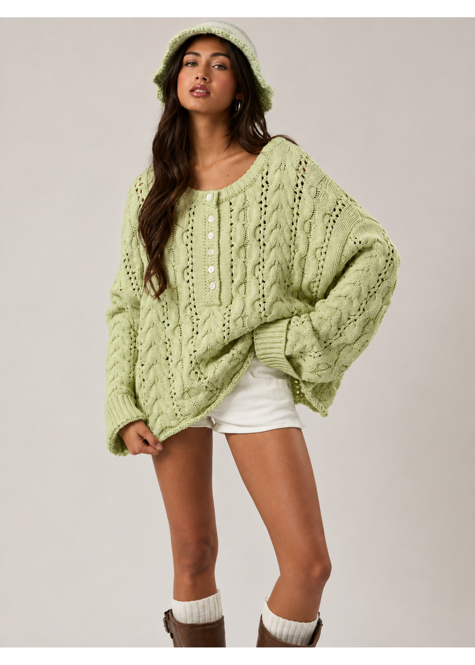 LeLis Cable Knit Sweater Top - PWT7177
