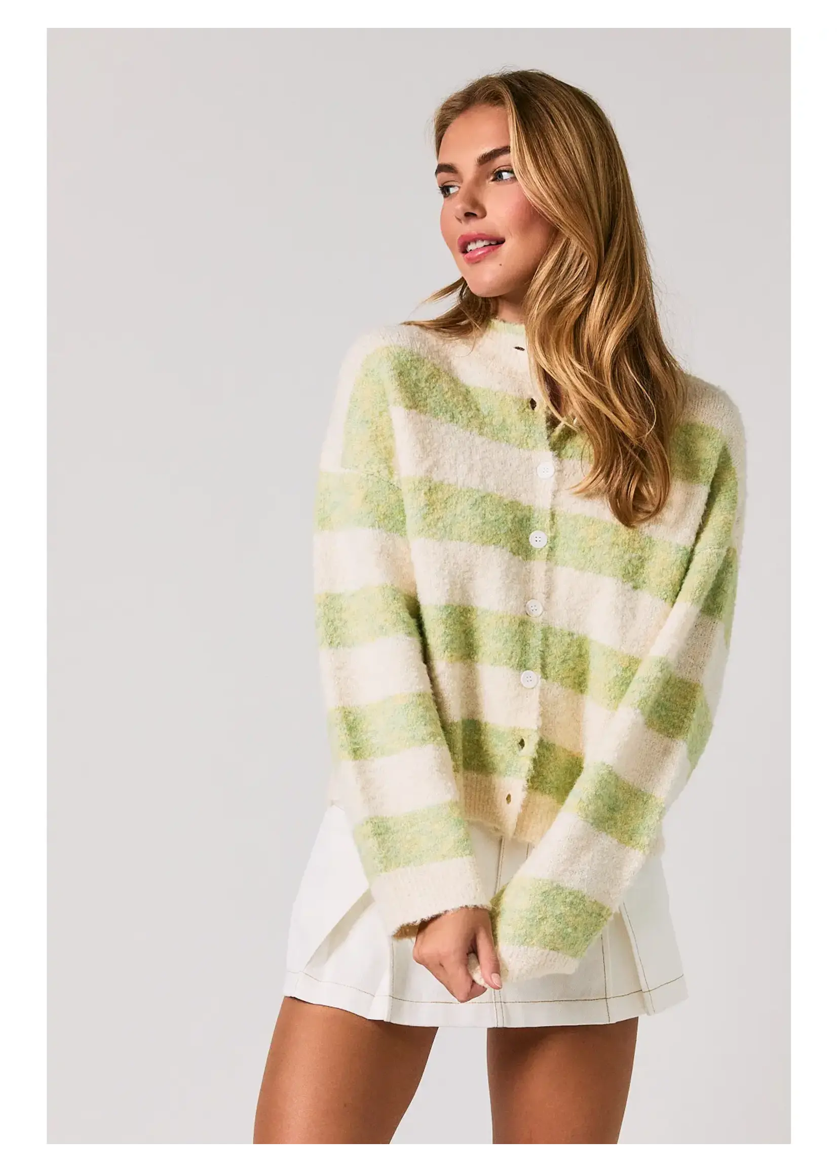 LeLis High Neck Striped Cardigan - SWJ3807