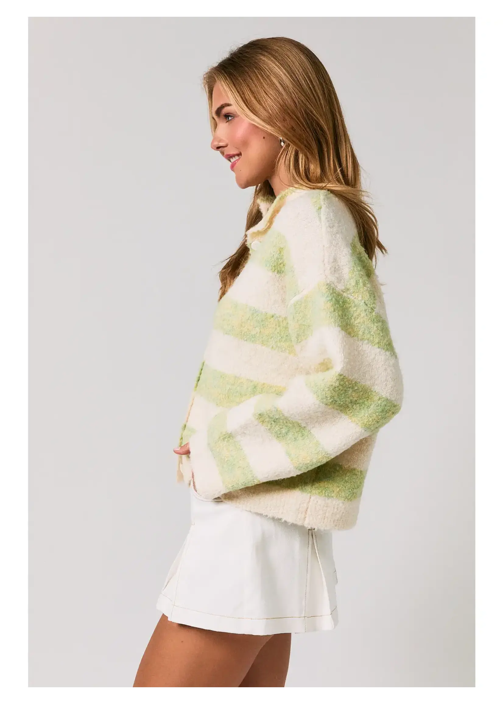 LeLis High Neck Striped Cardigan - SWJ3807