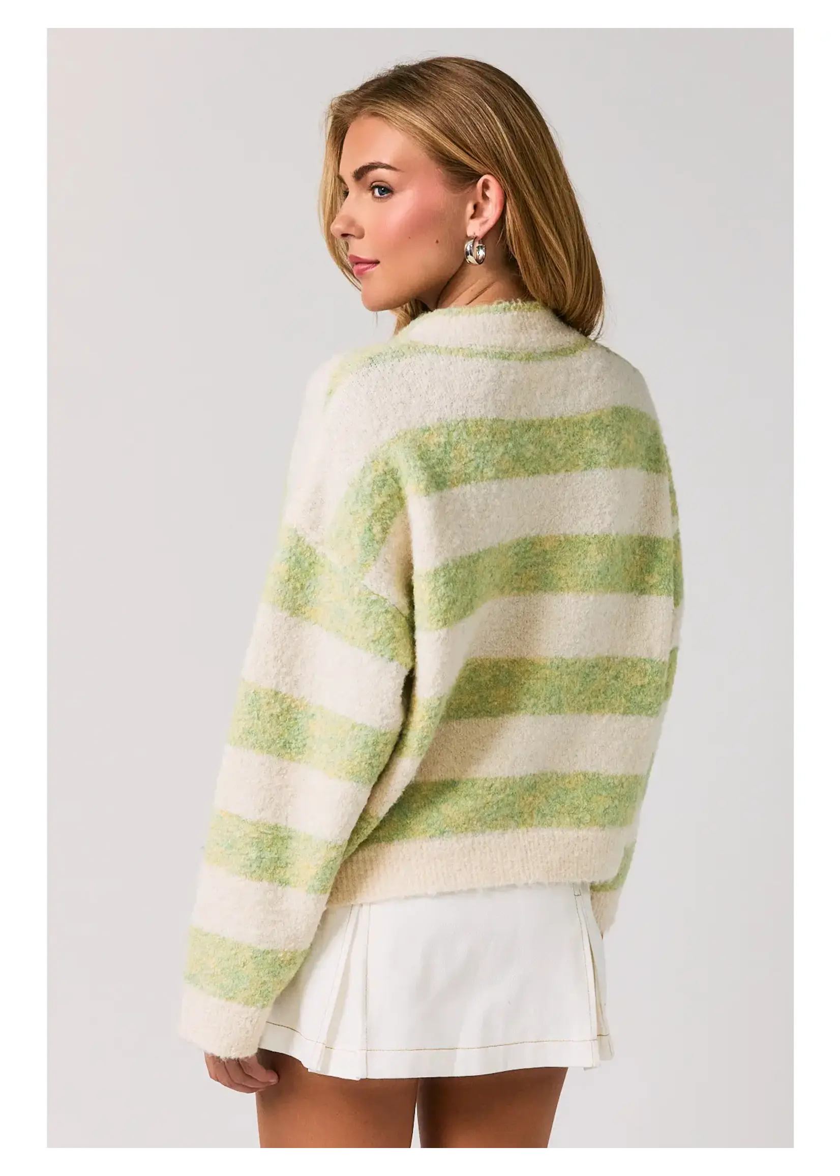 LeLis High Neck Striped Cardigan - SWJ3807