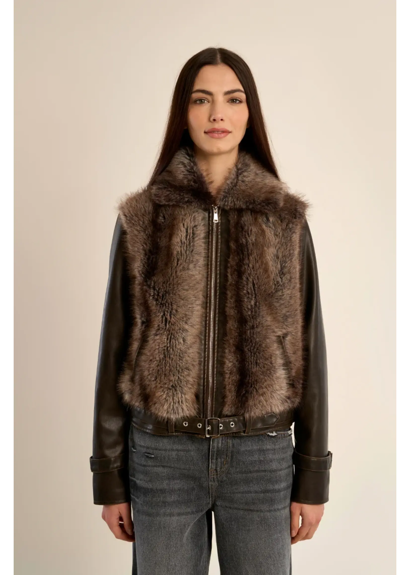 Molly Bracken Bi-Material Zipped Jacket - HA124EH