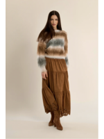 Molly Bracken Striped Fluffy Sweater - LA1623BEH