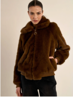 Molly Bracken Textured Jacket With Imitation Fur - P1813BEH