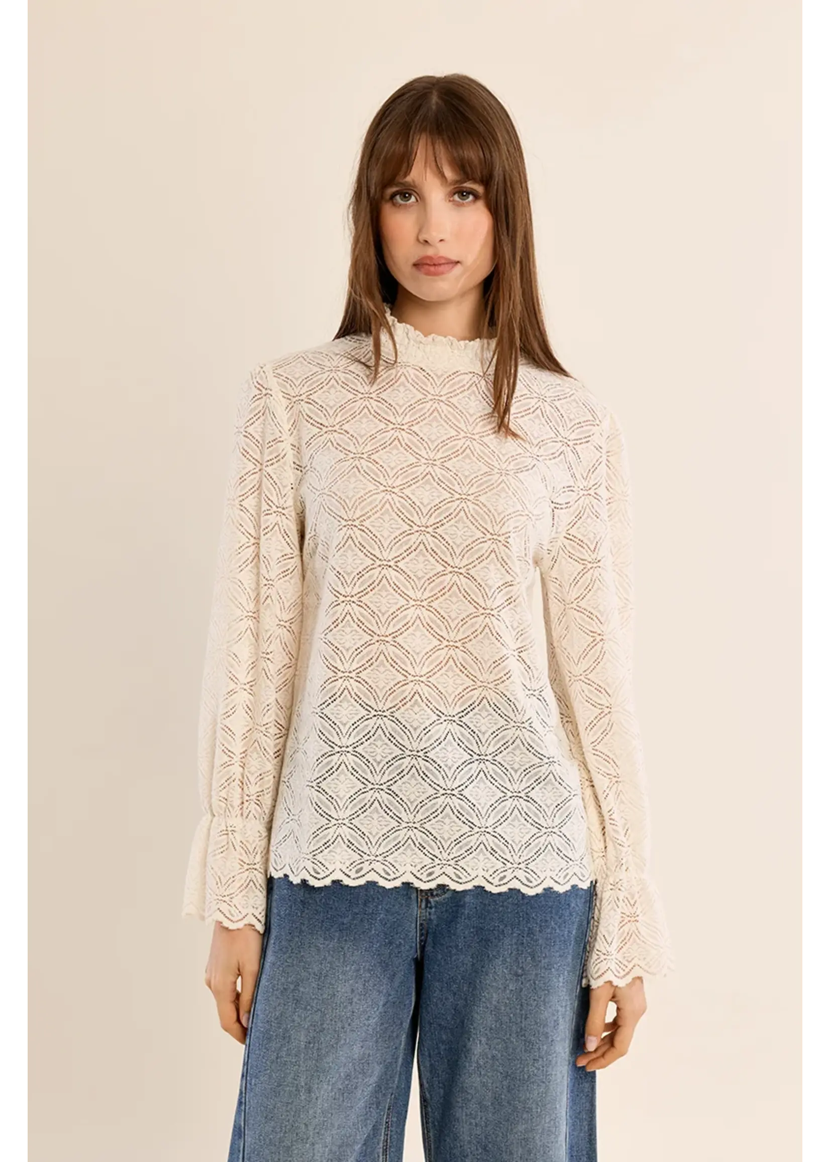 Molly Bracken Straight Blouse in Semi Transparency - P1901EH