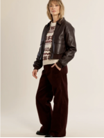 Molly Bracken Faux Leather Bomber Jacket - T2265EH