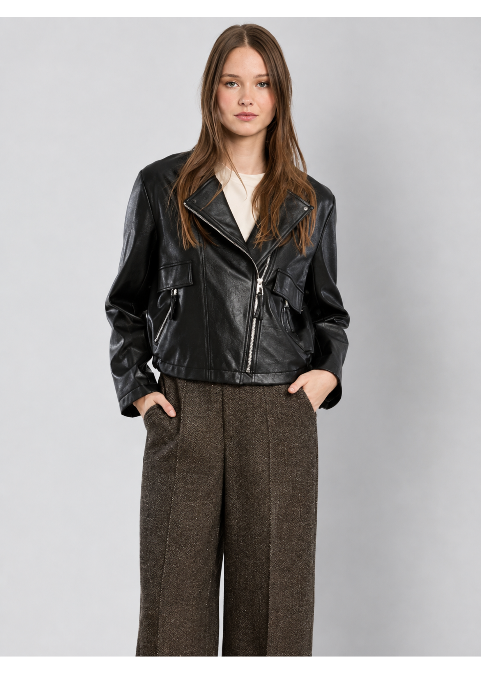 Molly Bracken Faux Leather Jacket - T2266EH