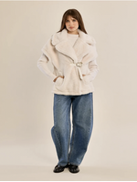Molly Bracken Belted Faux Fur Sleeveless Jacket - HA109BEH