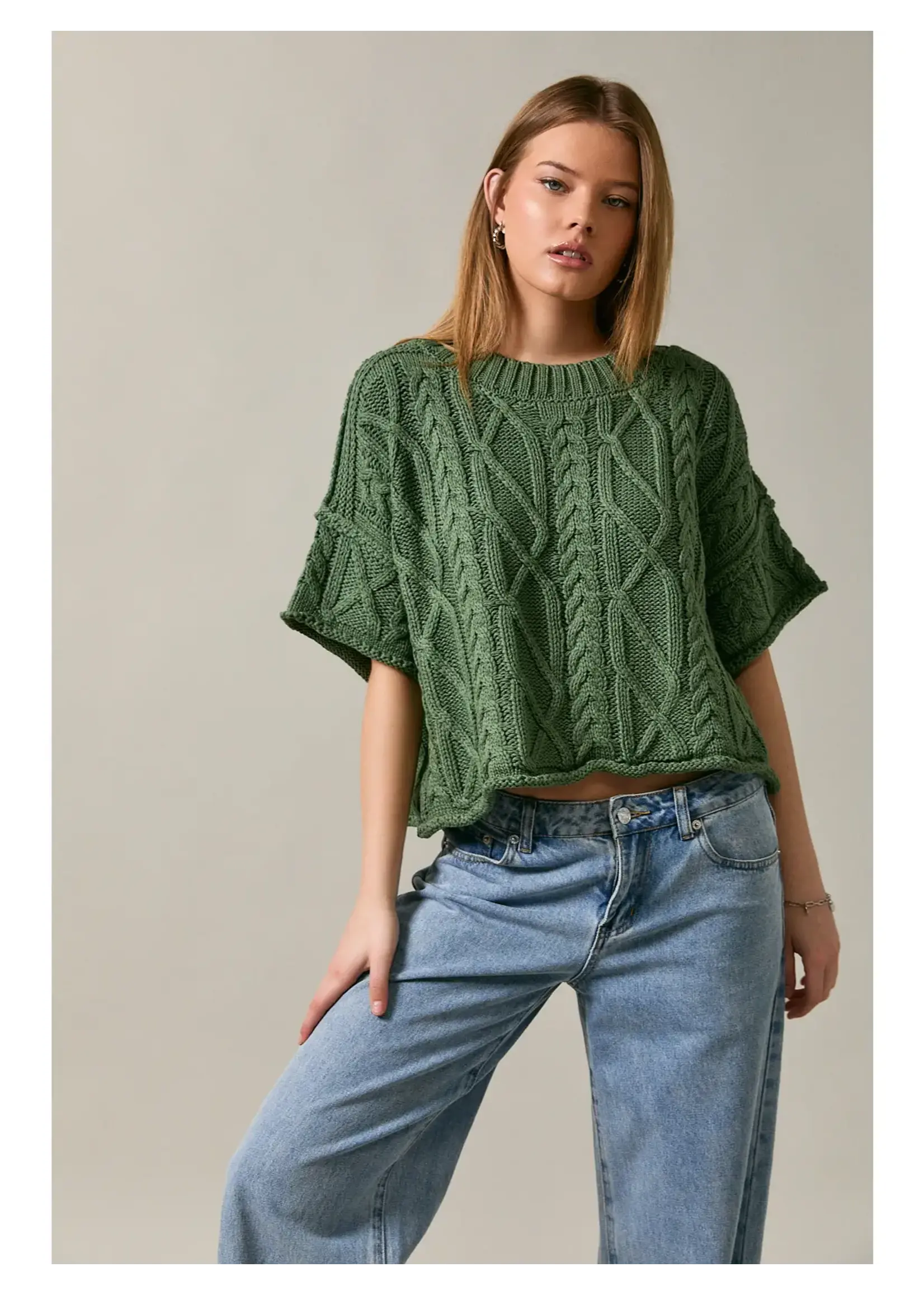 LeLis Round Neck Short Sleeve Knit Top - PWT6928