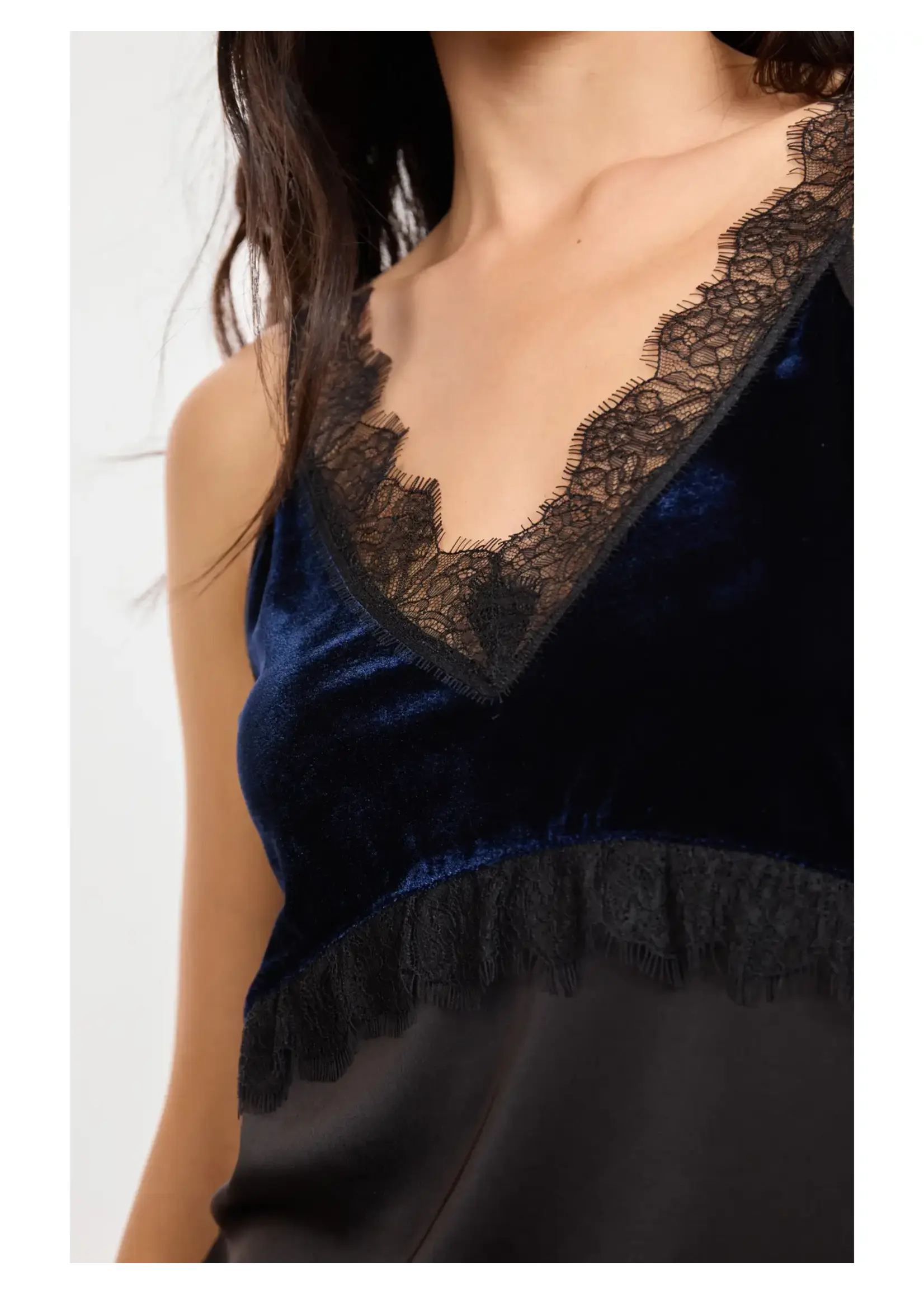 Sage The Label Cheryl Velvet Mix Top - LJ4207
