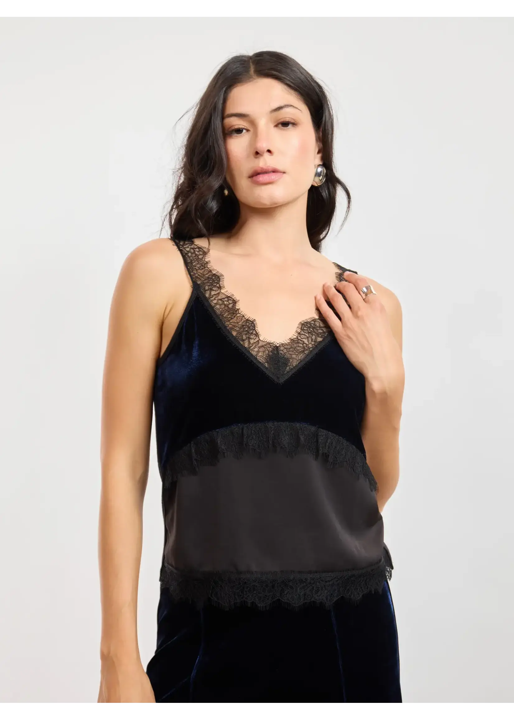 Sage The Label Cheryl Velvet Mix Top - LJ4207