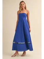 Klesis Linen Embroidered Maxi Dress - ID10248