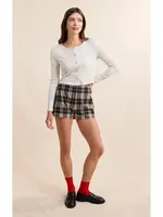 Sadie & Sage First Toast Ribbed Button Top - AJ4201