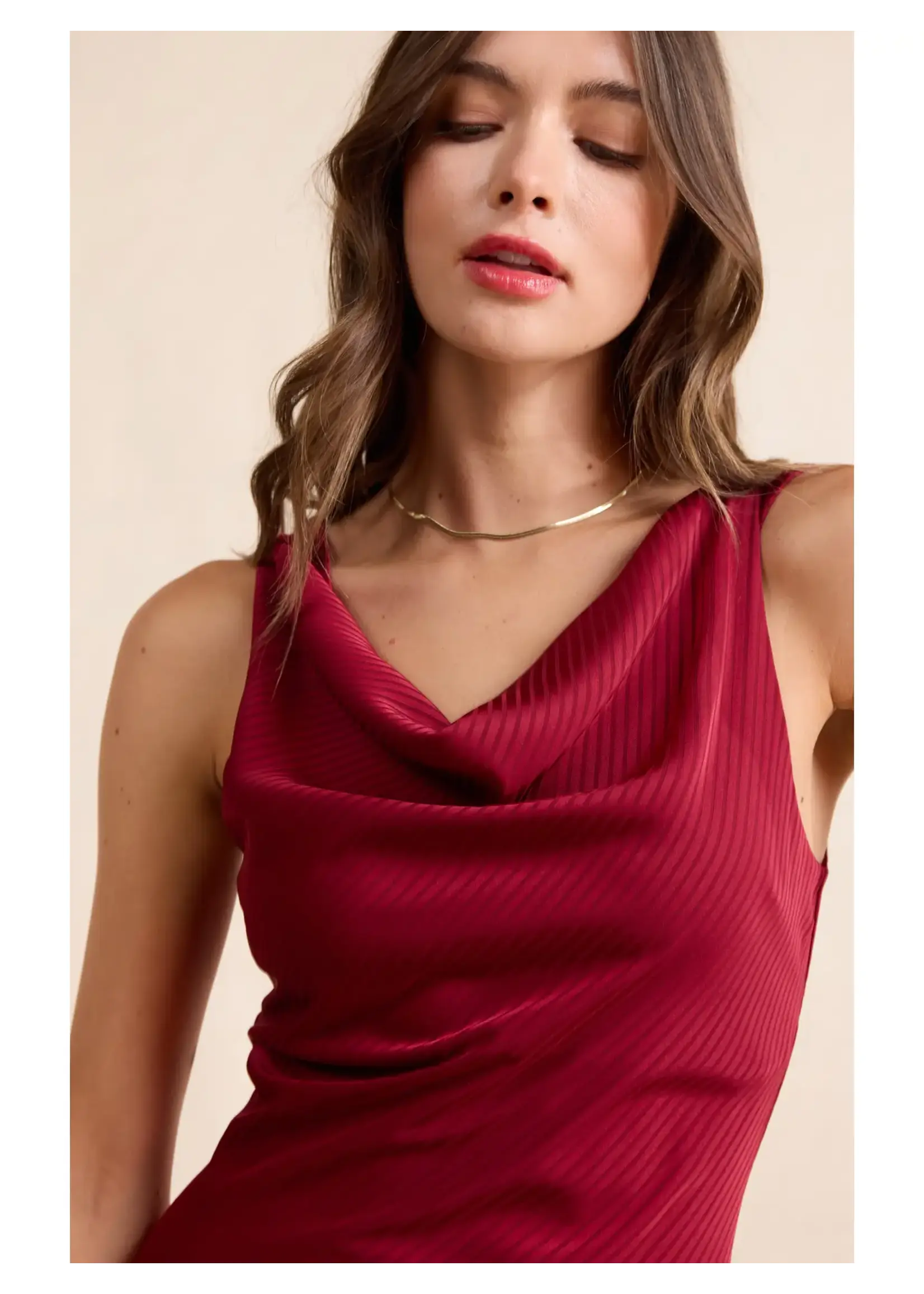 Sadie & Sage Inner Circle Cowl Neck Midi Dress - AJ4321