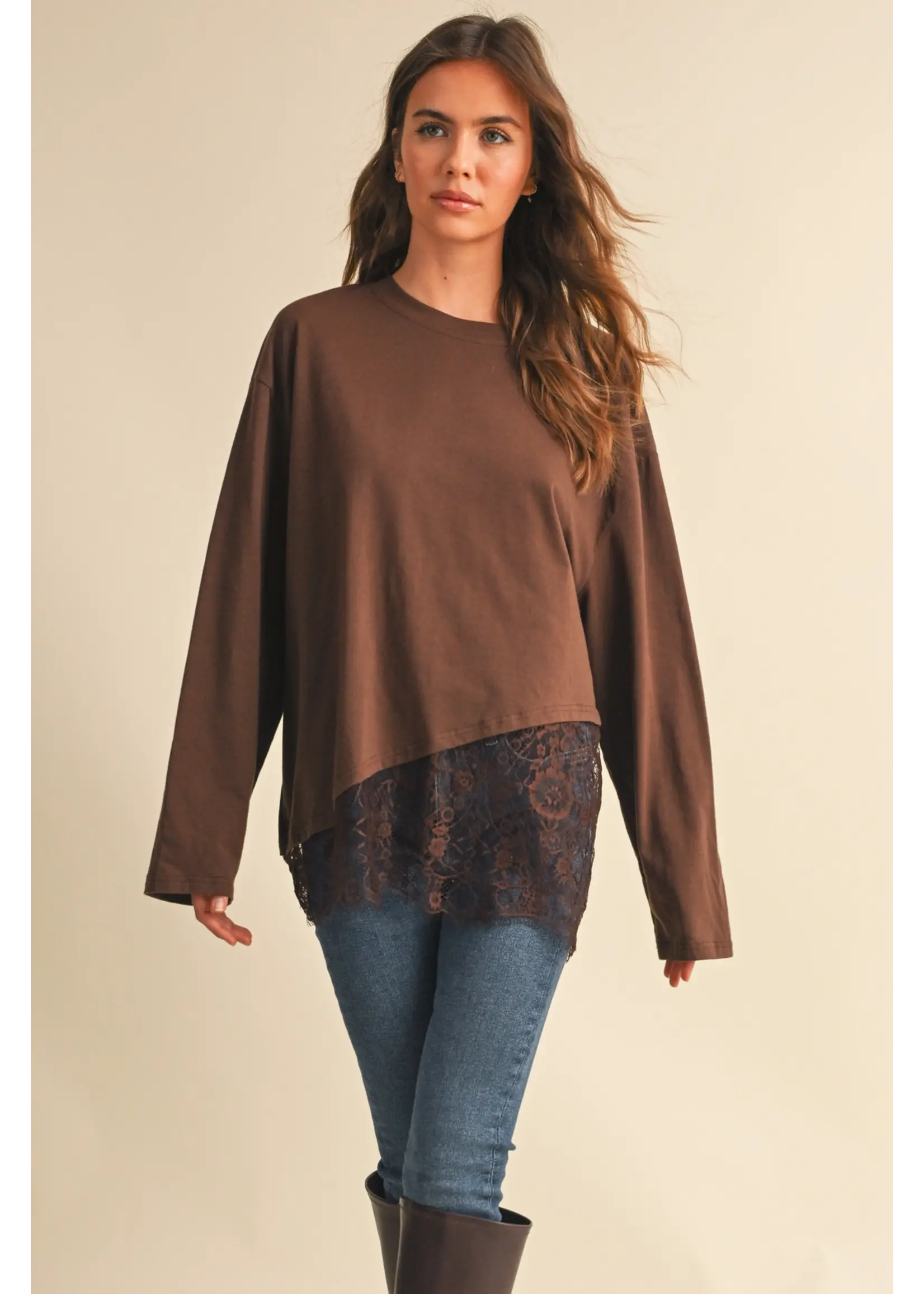 Klesis Asymetric Lace LS Top - IT4830