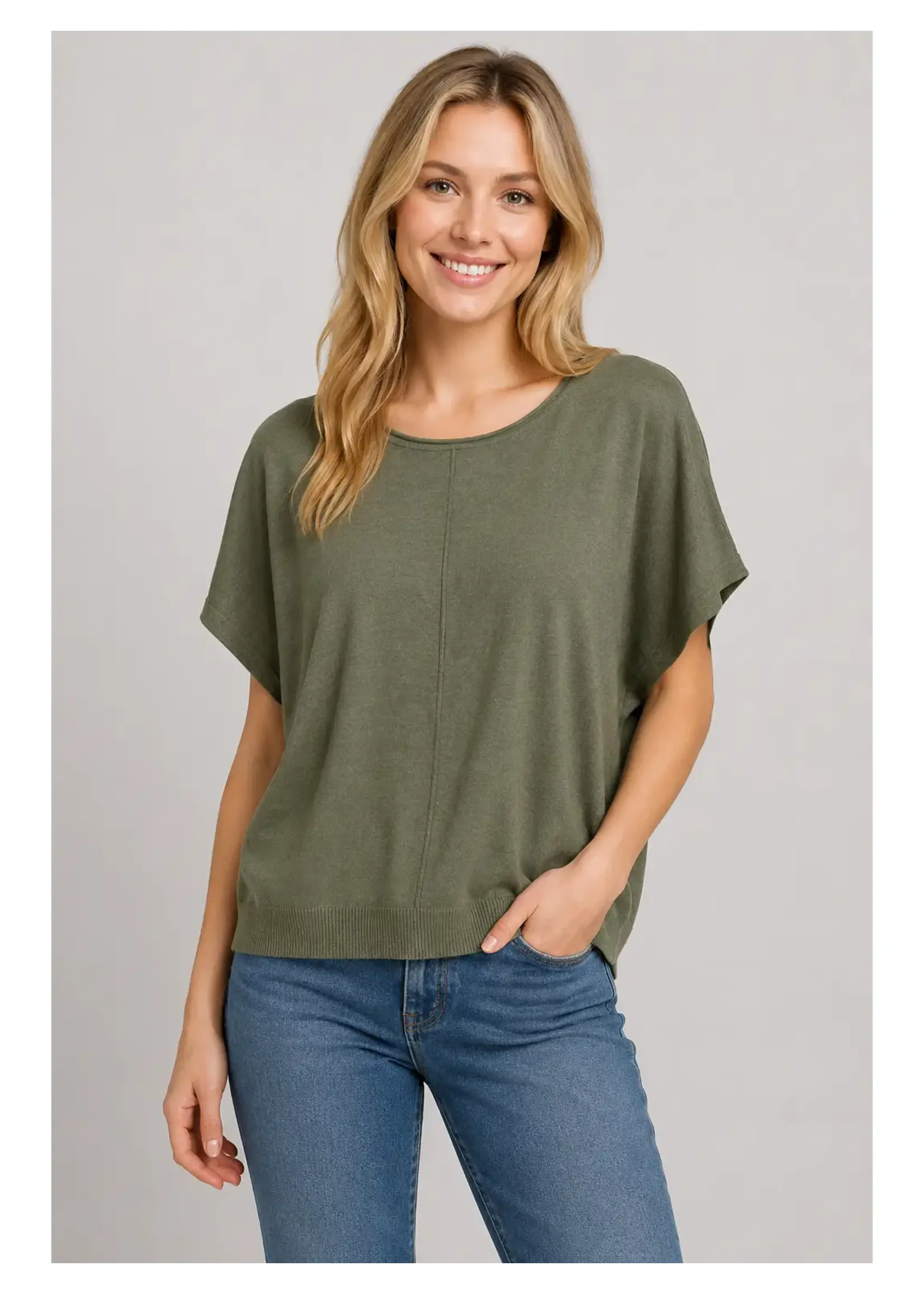 Dreamers Short Sleeved Sweater - TA0836-R
