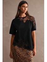 Luvee Asymmetric Lace Mix Top - LT1185