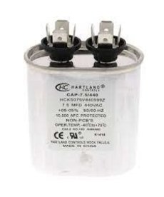 Hartland 7.5 MFD 370/440V OVAL RUN CAPACITOR