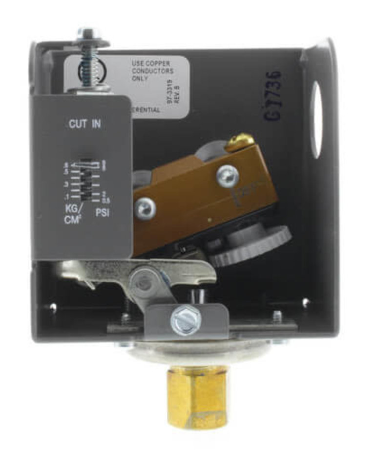DiversiTech Pressure Control Pressuretrol with Additive Differential 24/120/240/277 Volt 0.5-9 Pounds per Square Inch 150 Degrees Fahrenheit