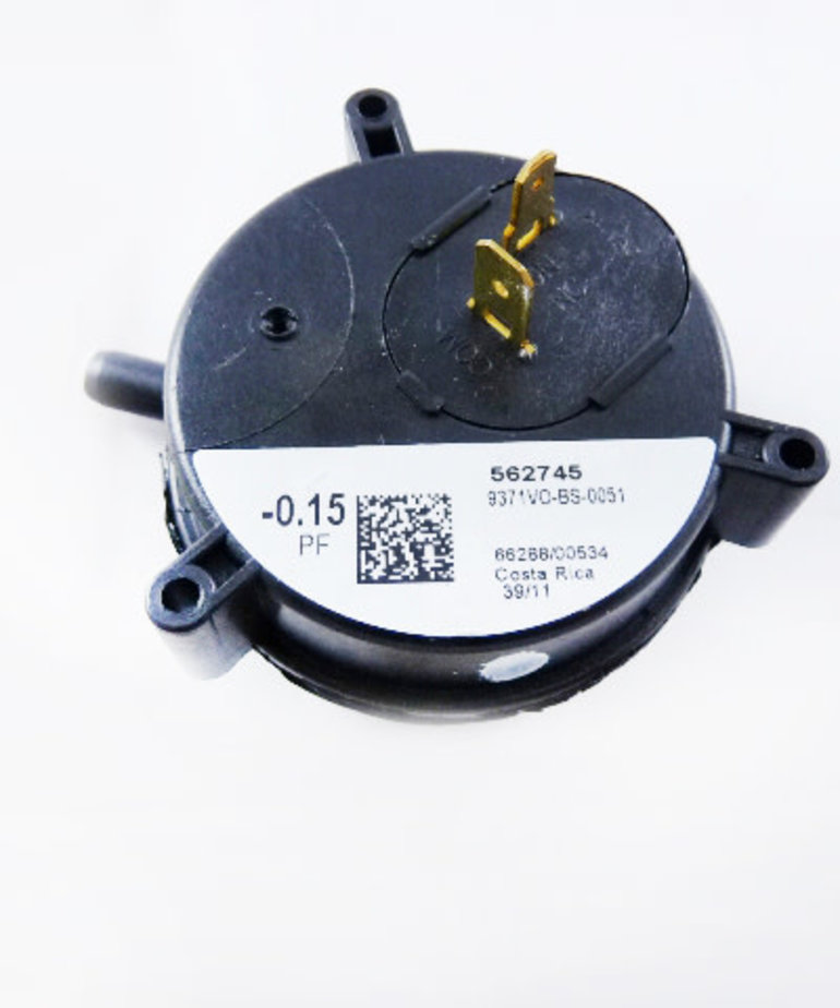 DiversiTech S1-02435812000 Pressure Switch Air 0.15 Inch Water Column On Fall Single Pole Normally Open for YPC9