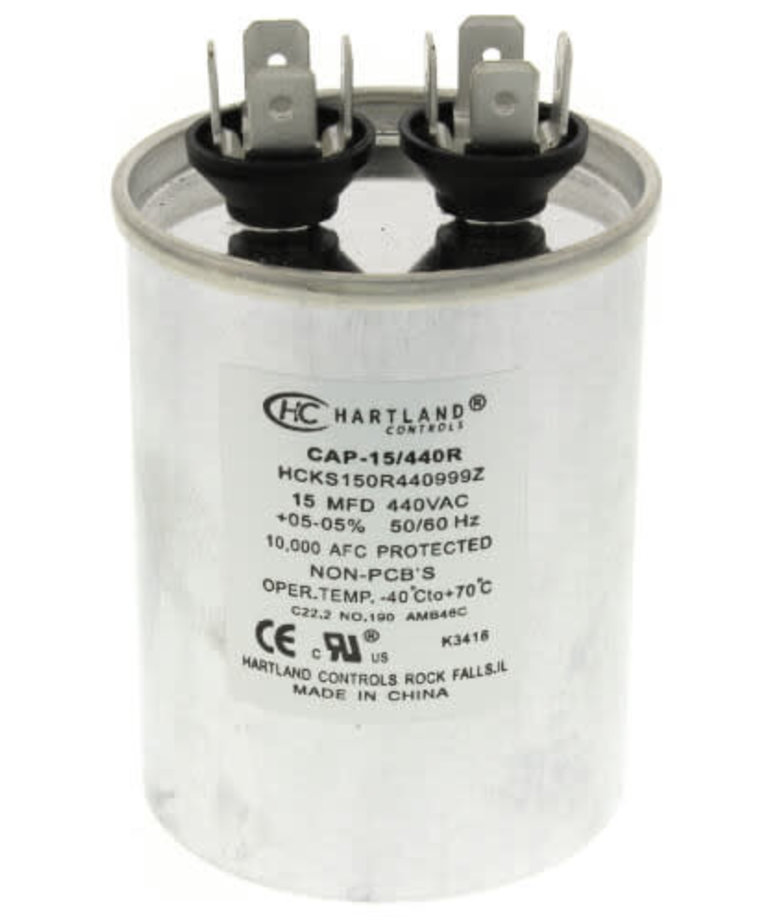 DiversiTech 15MFD 370/440V ROUND RUN CAPACITOR