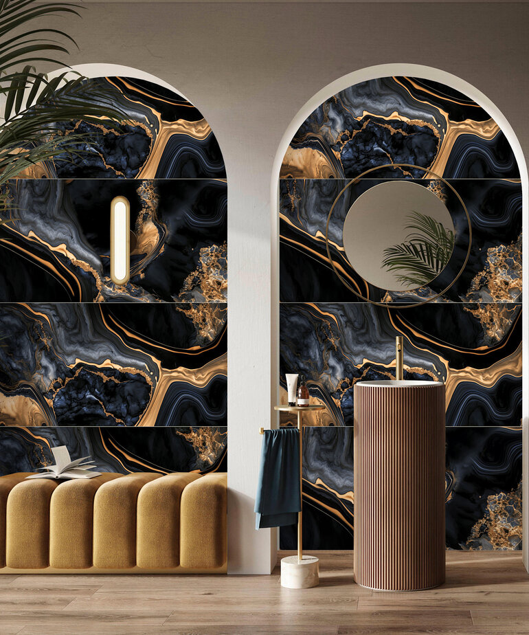 Evercraft Cabinetry 24x48 9mm Porcelain Tiles Scorpio Black